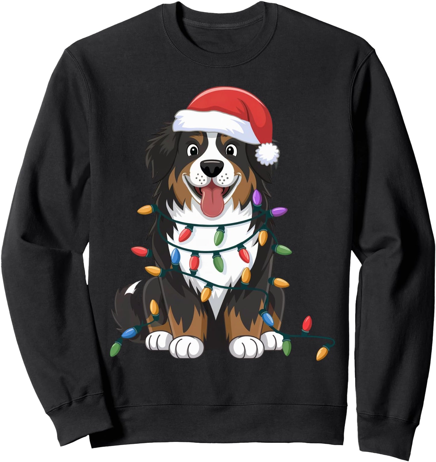 Bernese Mountain Christmas Lights Xmas Dogs Gifts Men Women Sweatshirt