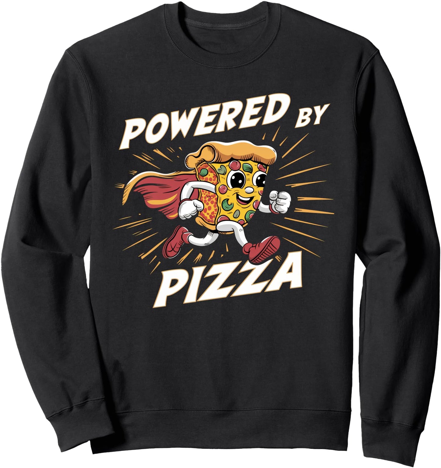 Funny Superhero Pizza Lover Comic Style Funny Pizza Sweatshirt