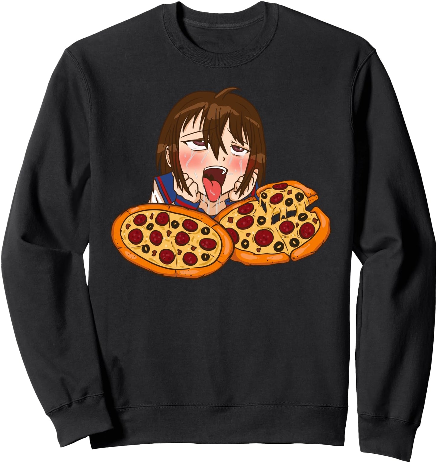 Funny Lewd Japanese Anime Pizza Sweatshirt
