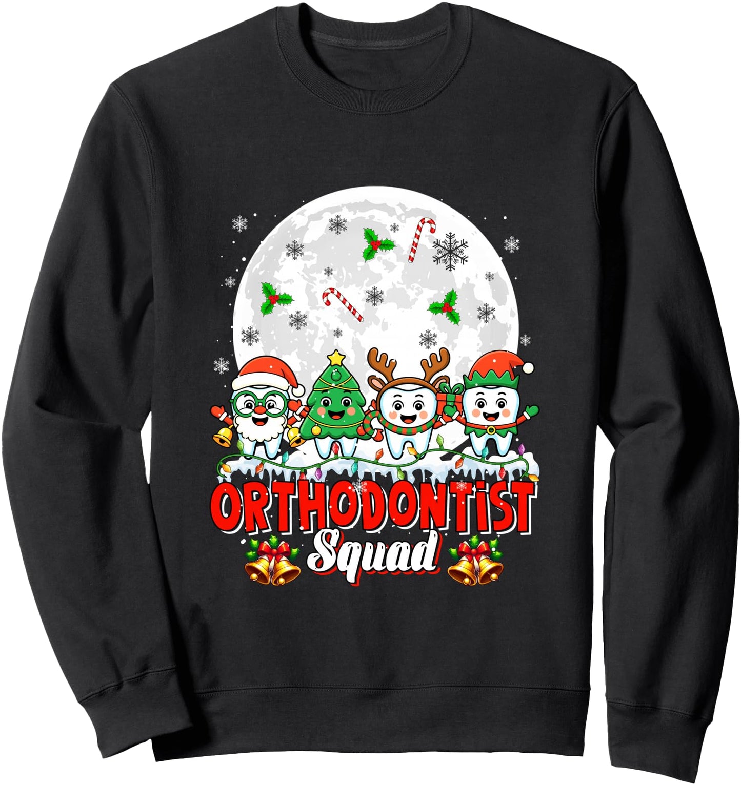 Orthodontist Squad Santa Reindeer Xmas Tree Teeth Dentist Sweatshirt