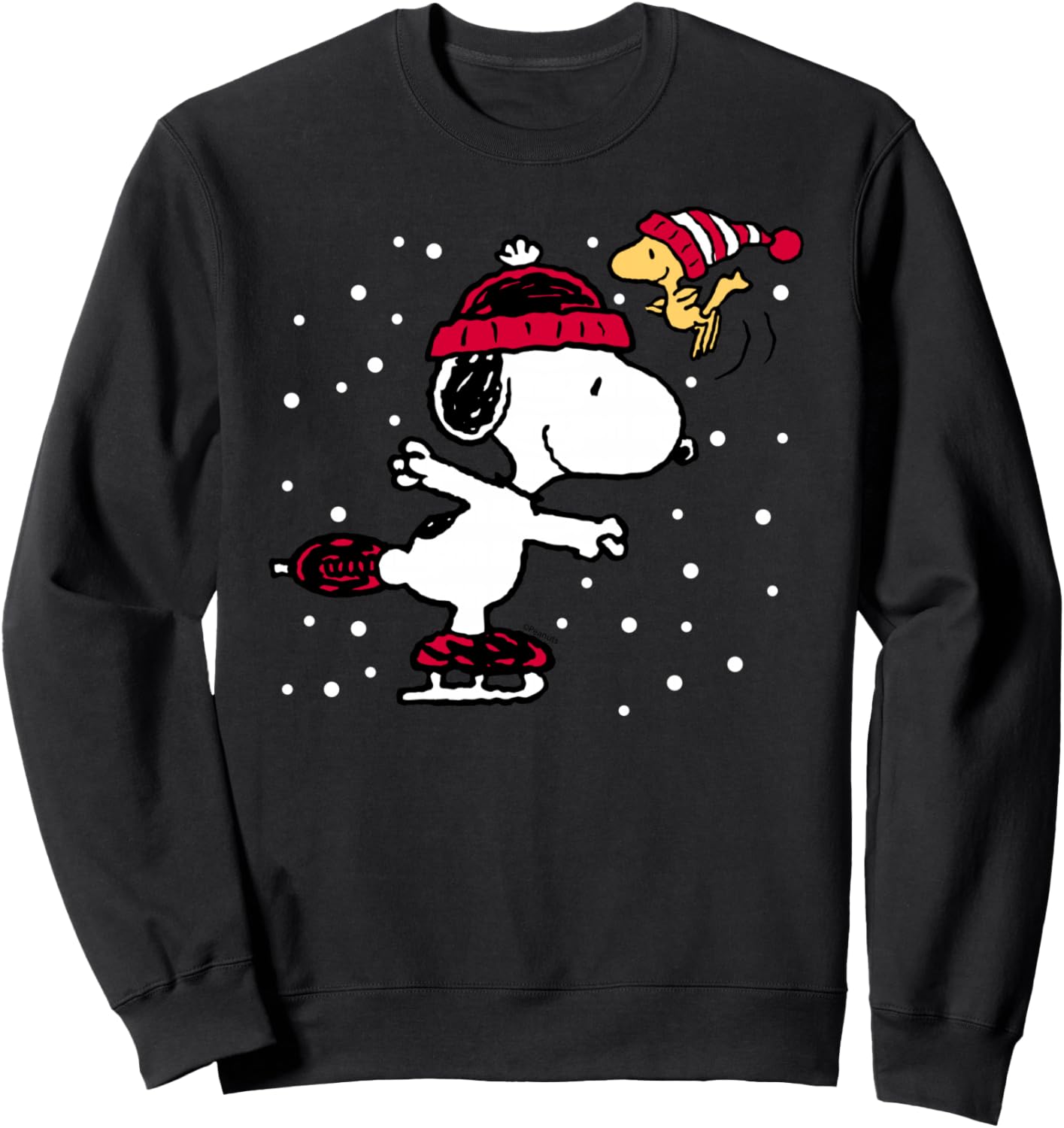 Peanuts Snoopy and Woodstock Skate Holiday Sweatshirt
