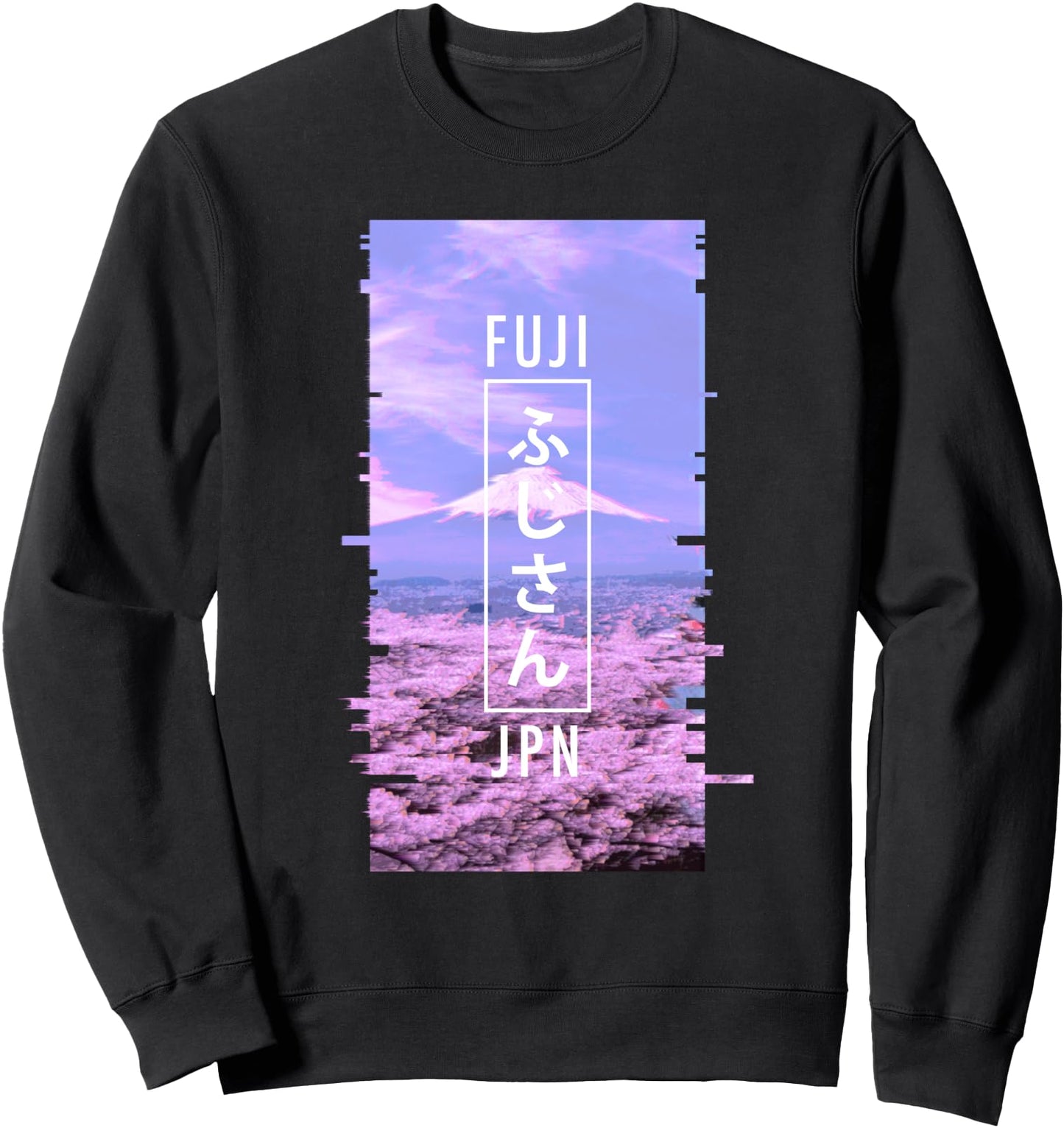 Mt Fuji Japan Glitch Art - Japanese Otaku Vaporwave Sweatshirt