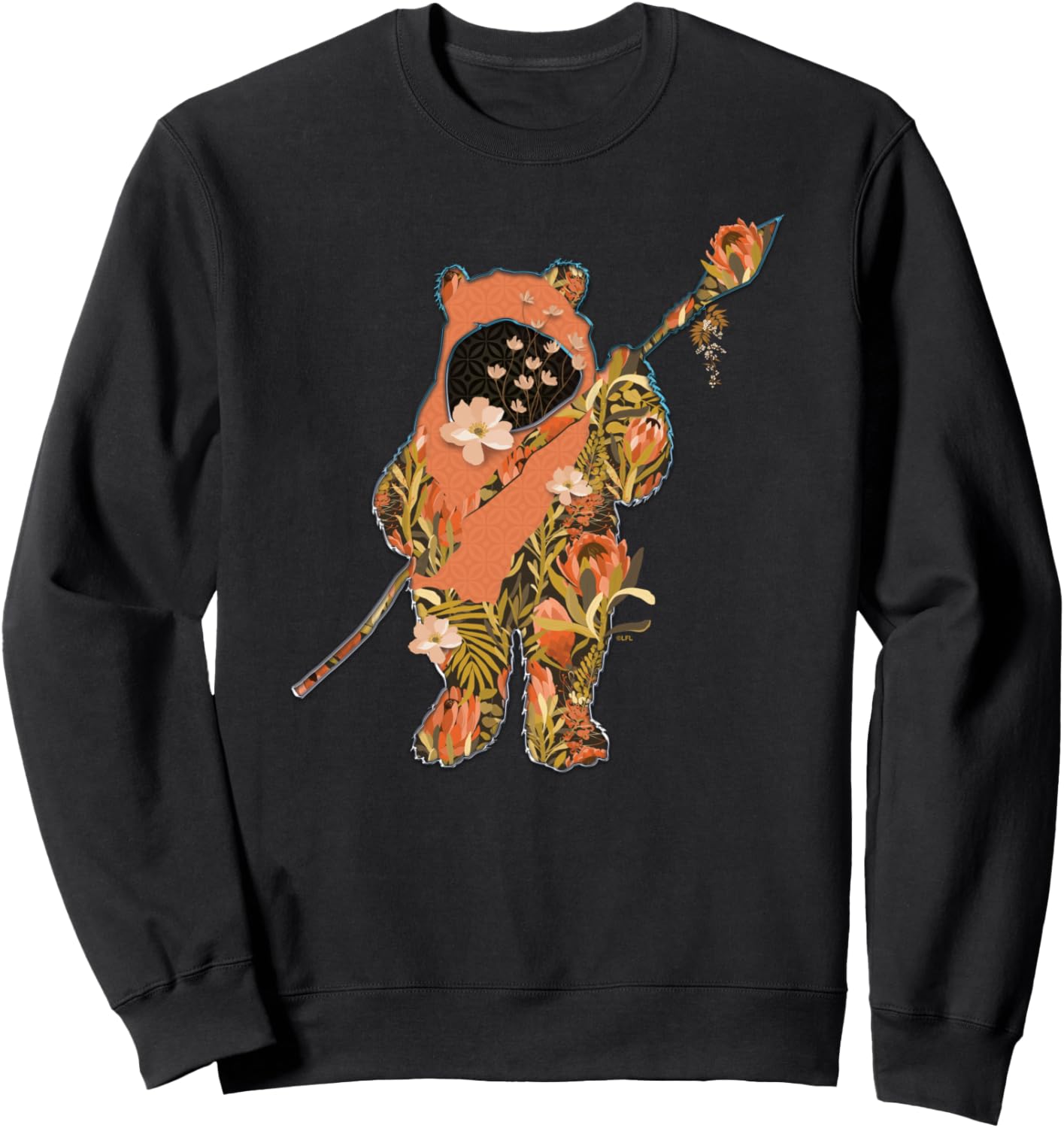 Star Wars Wicket Ewok Endor Floral Garden Reimagined Sweatshirt