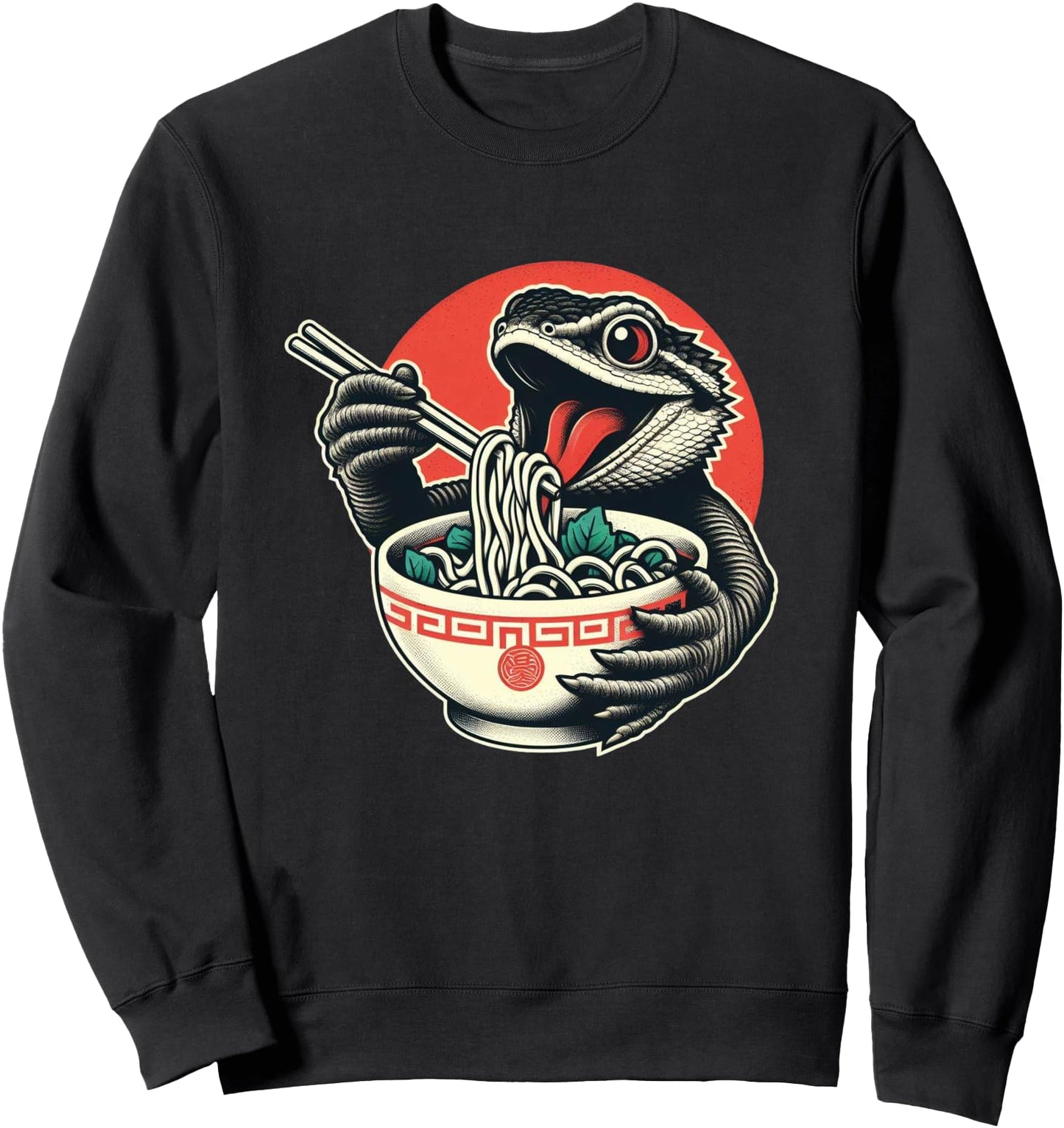 Lizard Ramen Reptile Kawaii Neko Japanese Noodles Aesthetic Sweatshirt