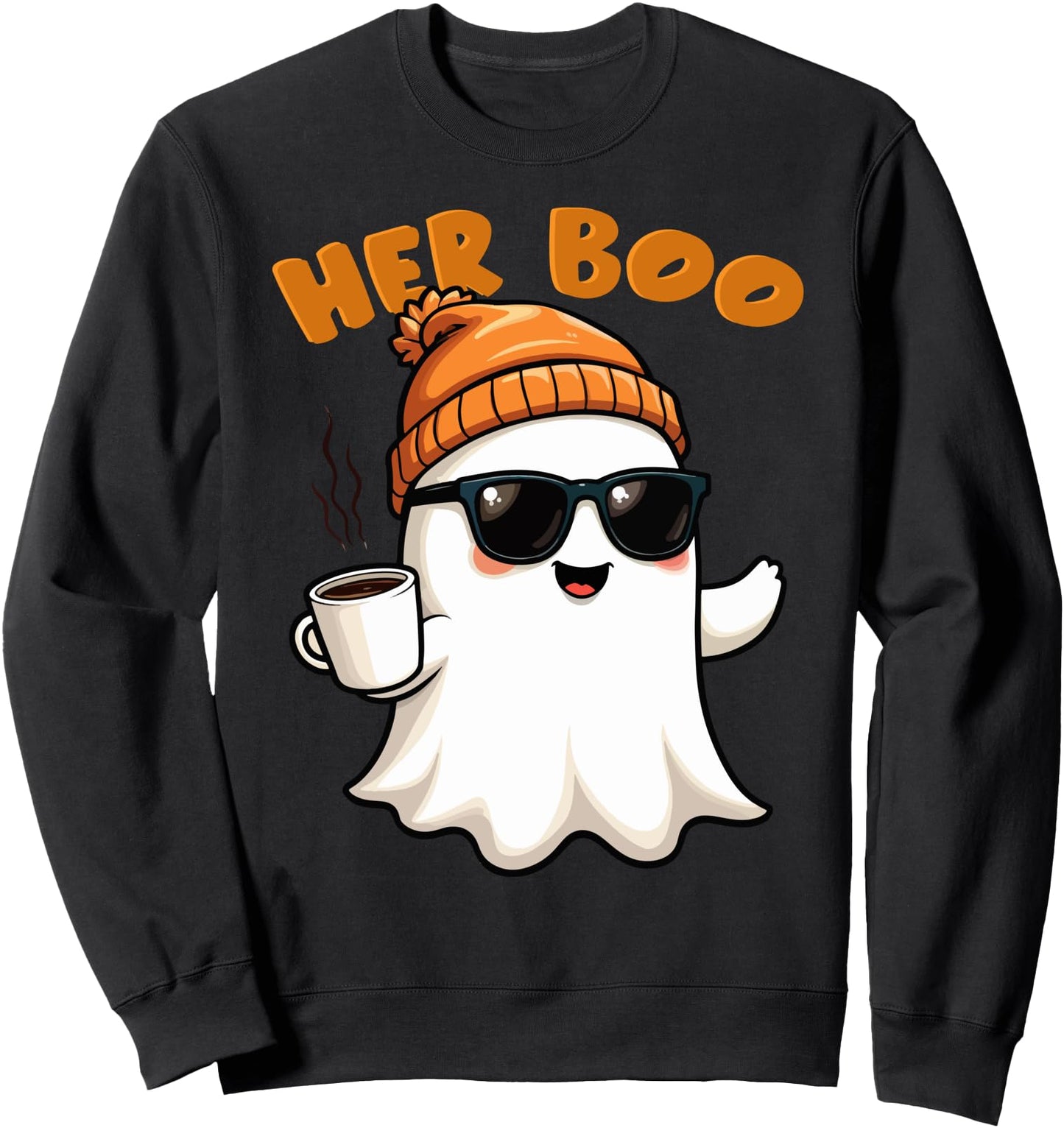 Her Boo His Boo Funny Ghost Matching Couples Halloween 2025 Sweatshirt
