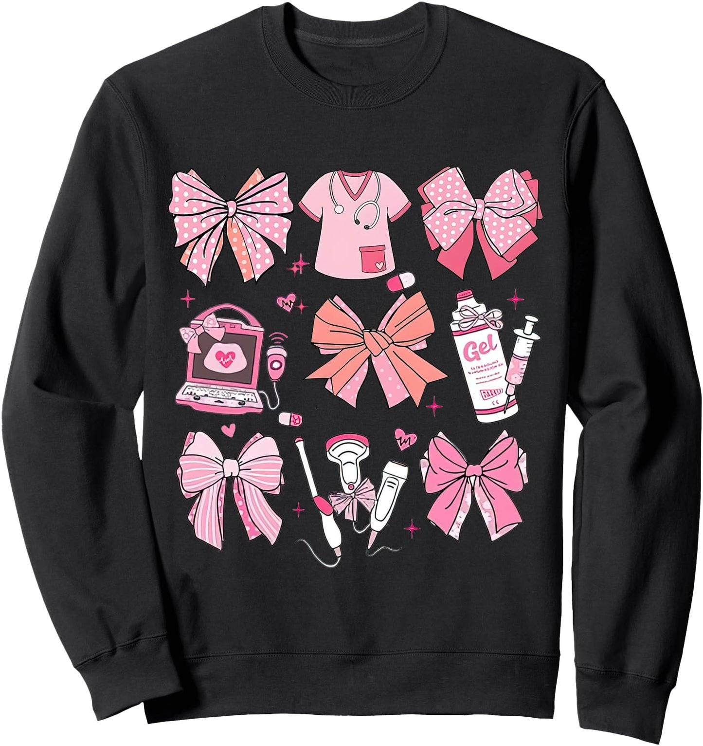Coquette Pink Bow Ultrasound Tech Coquette Sweatshirt