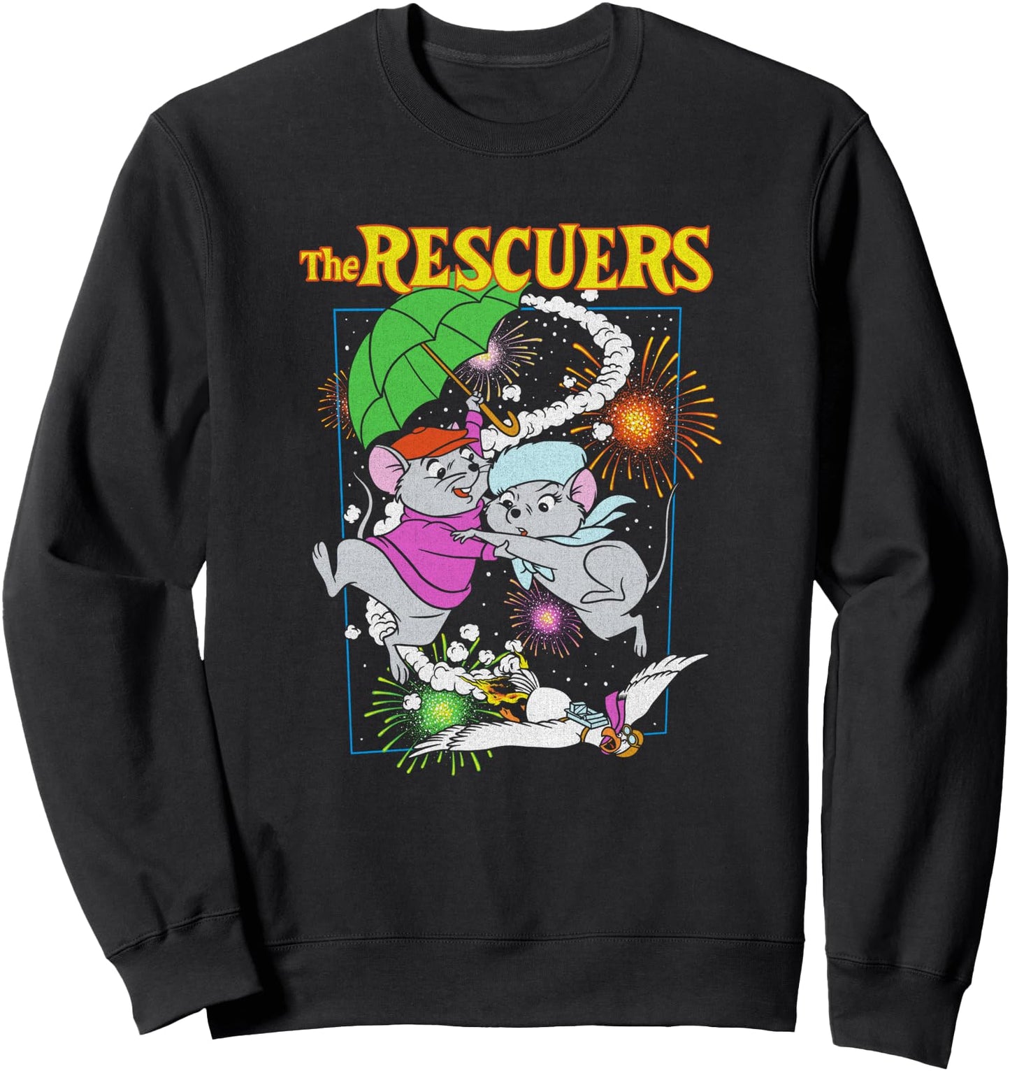 Disney The Rescuers Bernard & Miss Bianca Fireworks Poster Sweatshirt