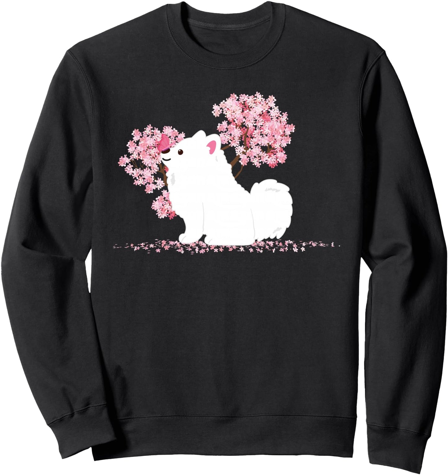 Japanese Kawaii Sakura - Cherry Blossom Japanese Spitz Dog Sweatshirt