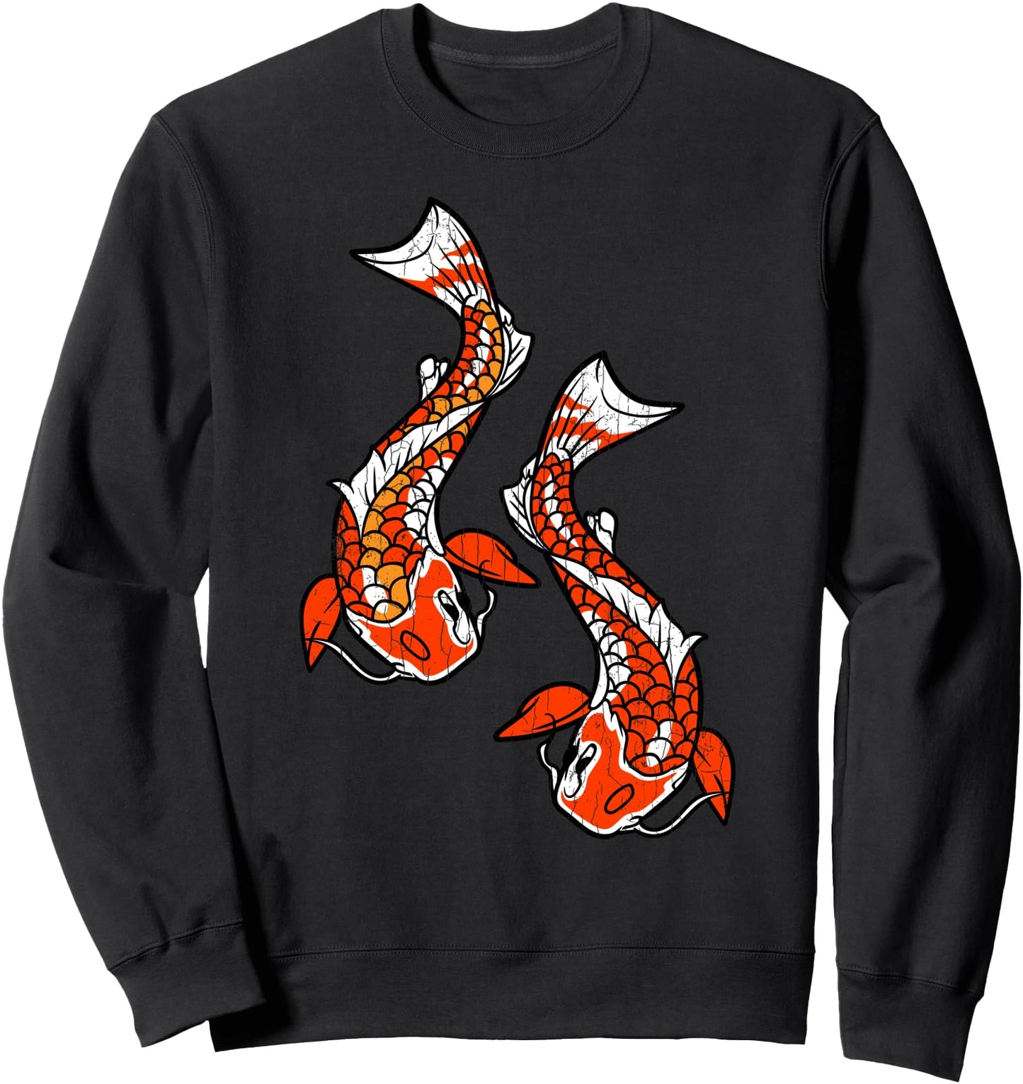Yin Yang Koi Carp Fish Design Funny Japanese Graphic Sweatshirt