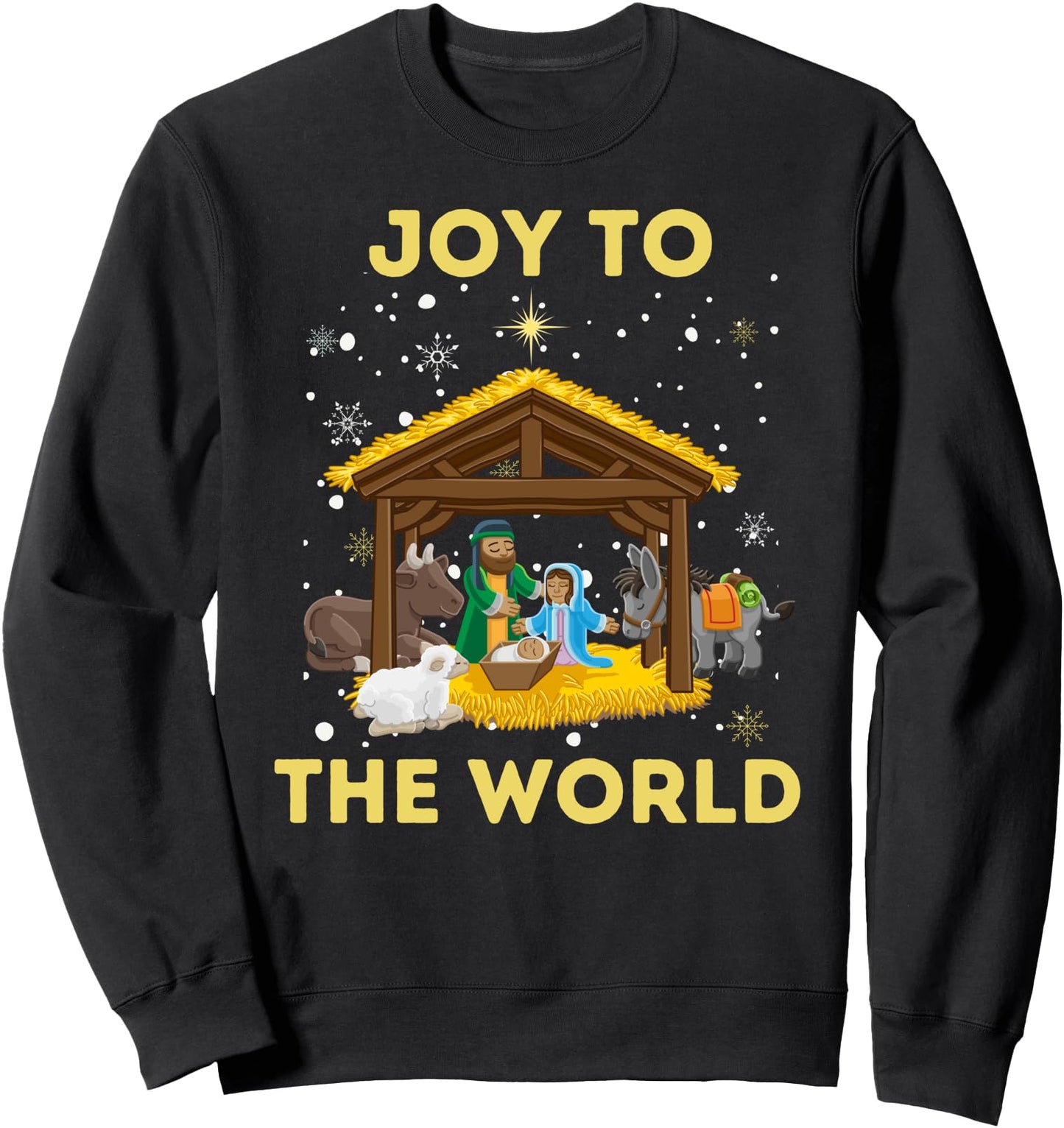 Christmas Nativity Christian Birth Of Jesus Joy To The World Sweatshirt