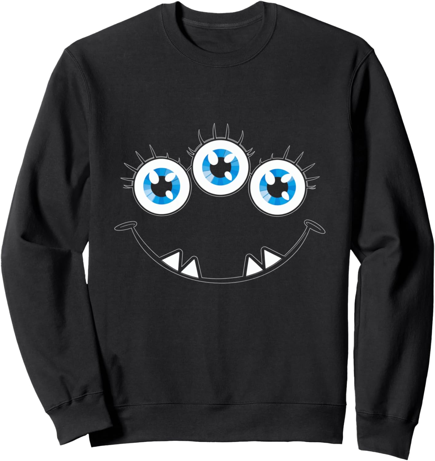 Three Eyed Monster Face Cute Halloween Kids Adults Sweatshirt