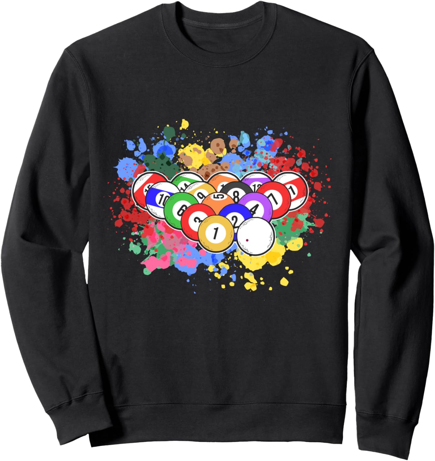 Retro Graphic Pool Billiard Snooker Billard Cue 8-Ball Chalk Sweatshirt