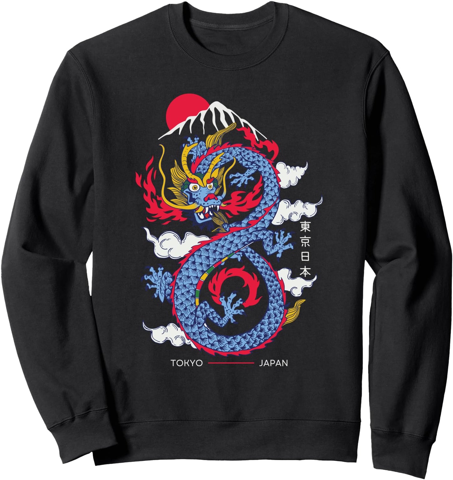 Tokyo Japan Asian Retro 80's Style Japanese Aesthetic Dragon Sweatshirt