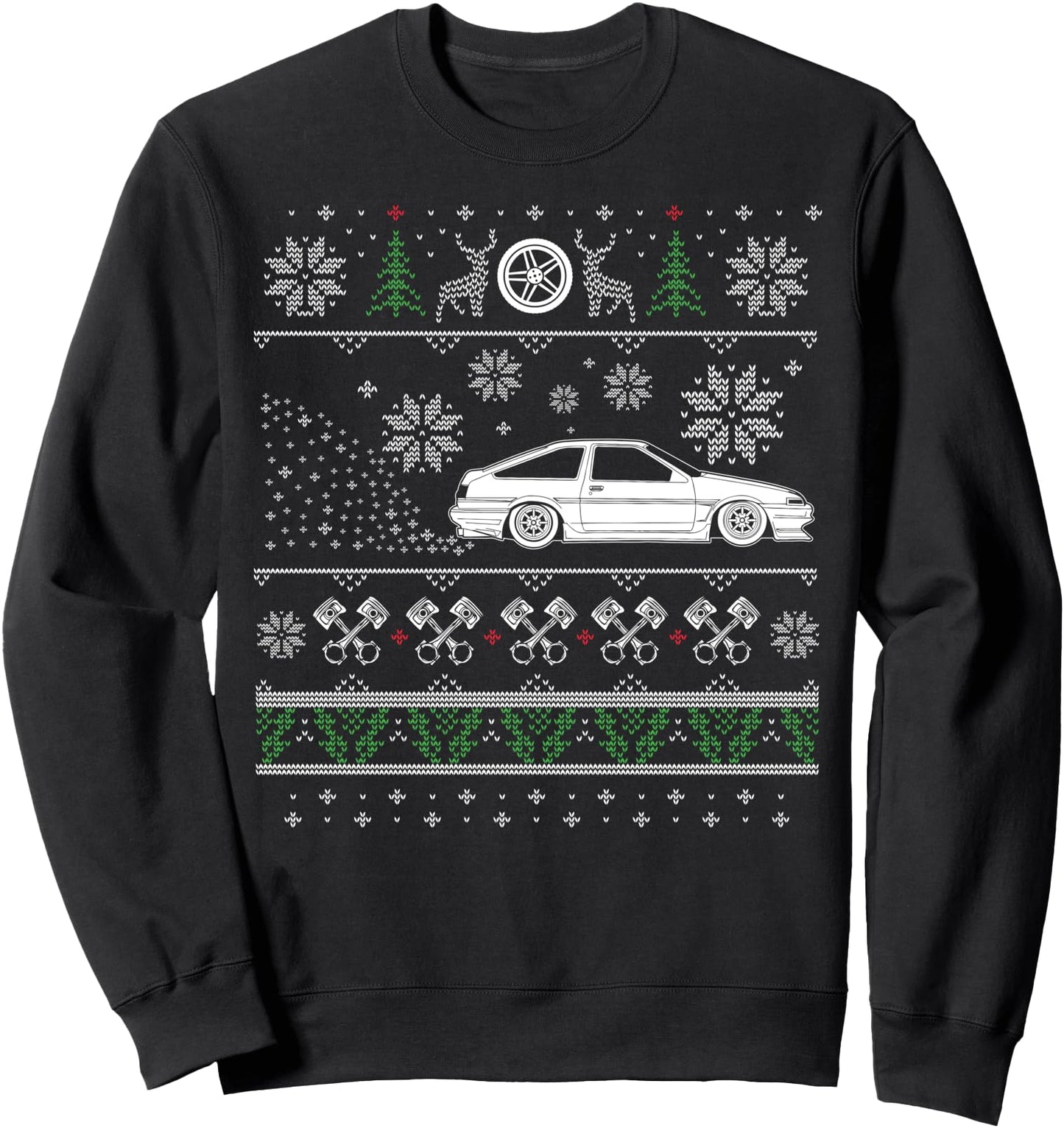 Japanese Drifting Initial Drift Car Love Ugly Christmas Ugly Sweatshirt