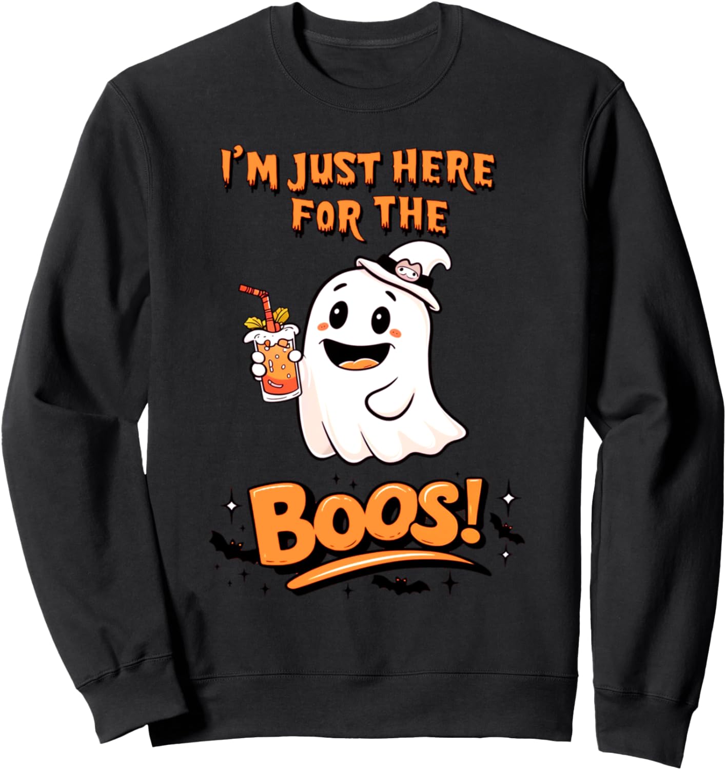 I'm Just Here for the BOOs - Funny Halloween Ghost Sweatshirt