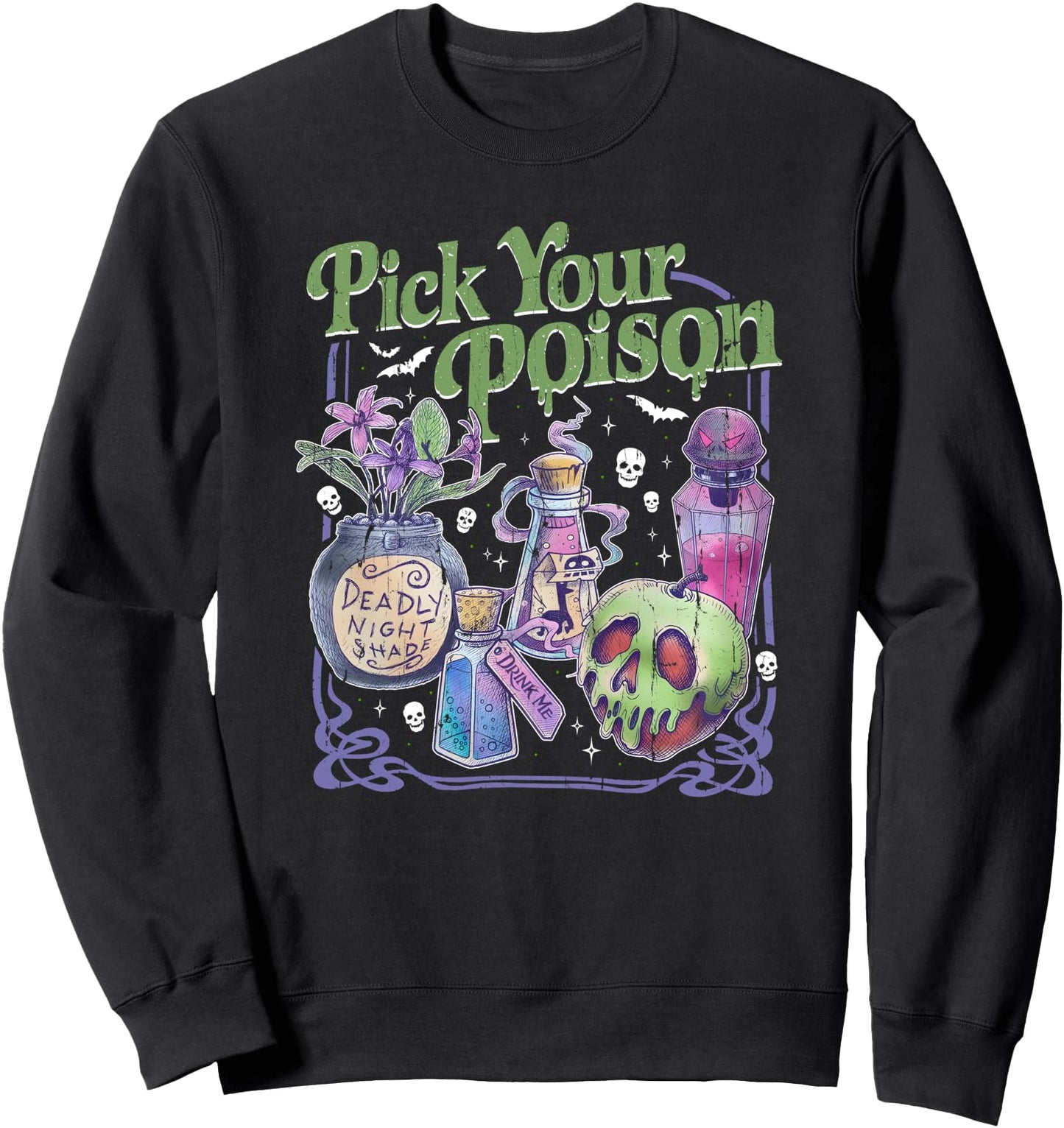 Pick Your Poison, Vintage Princess Halloween Sweatshirt