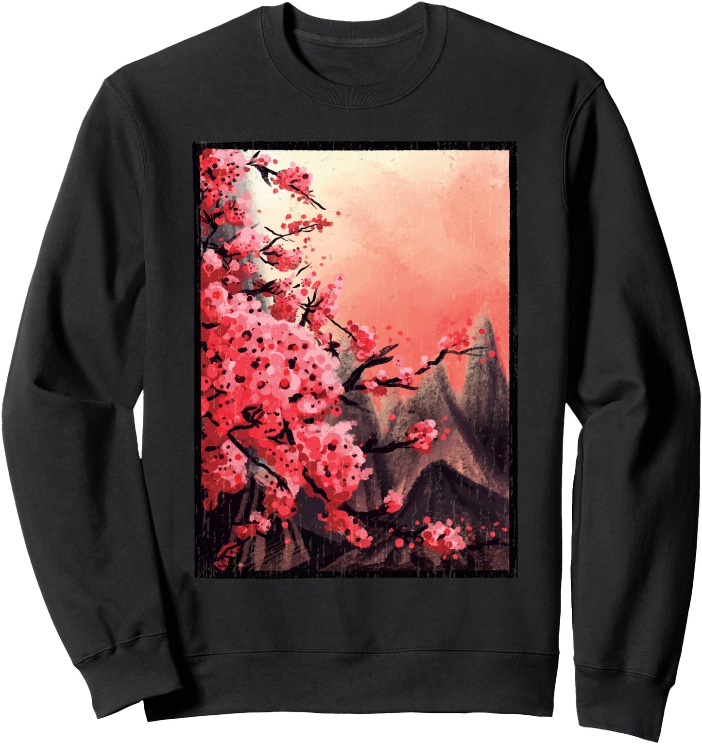 Cherry Blossom Japanese Vintage Landscape Art Sweatshirt