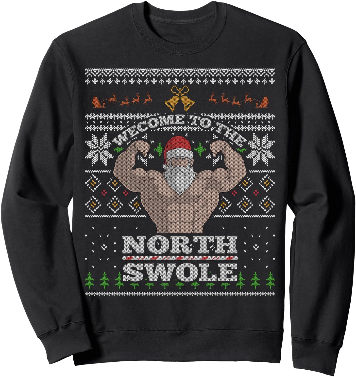 Welcome To The North Swole Santa Claus Christmas Workout Gym Sweatshirt