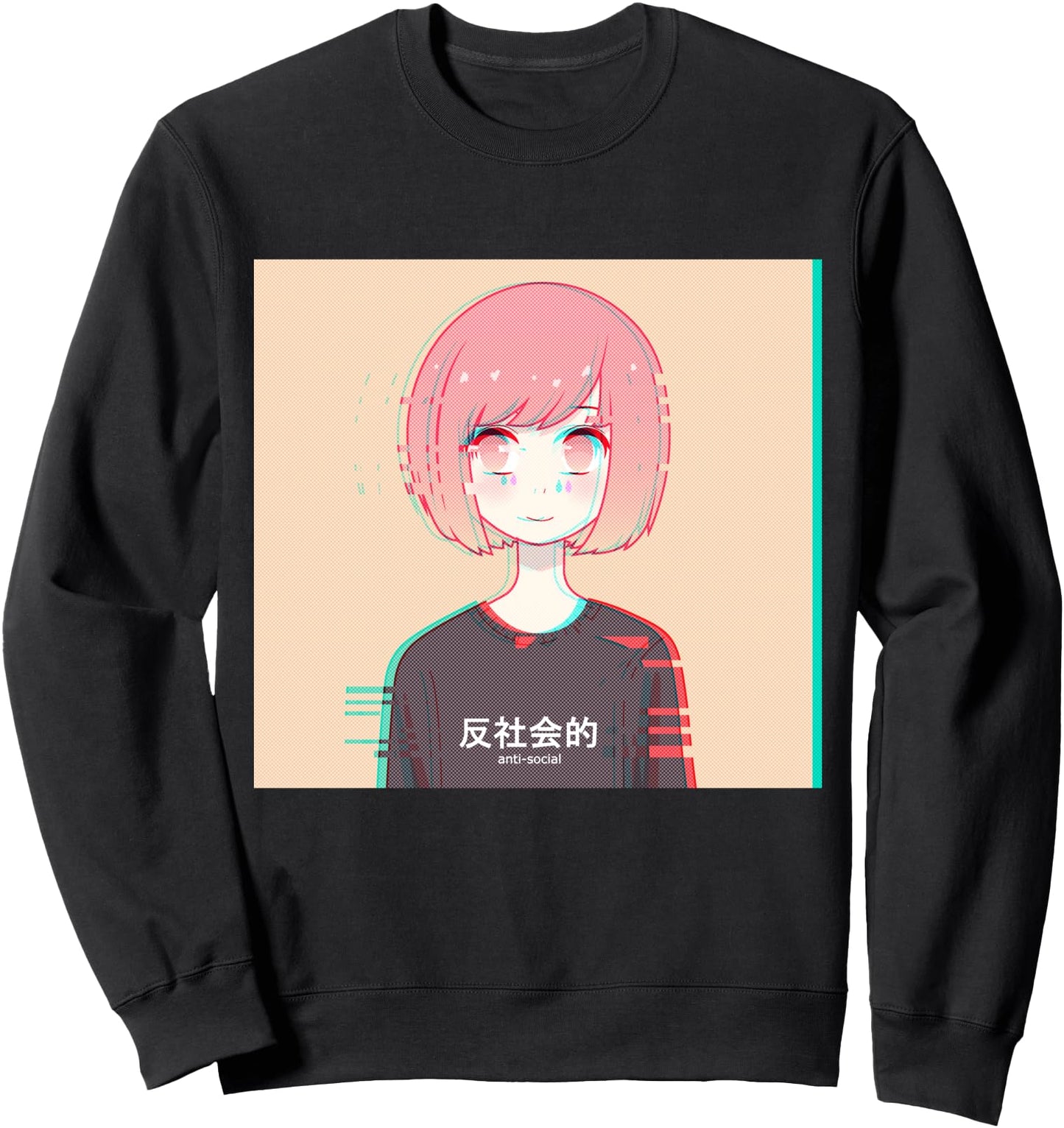 Anti Social - Japanese Kanji Aesthetic Vaporwave anime Sweatshirt