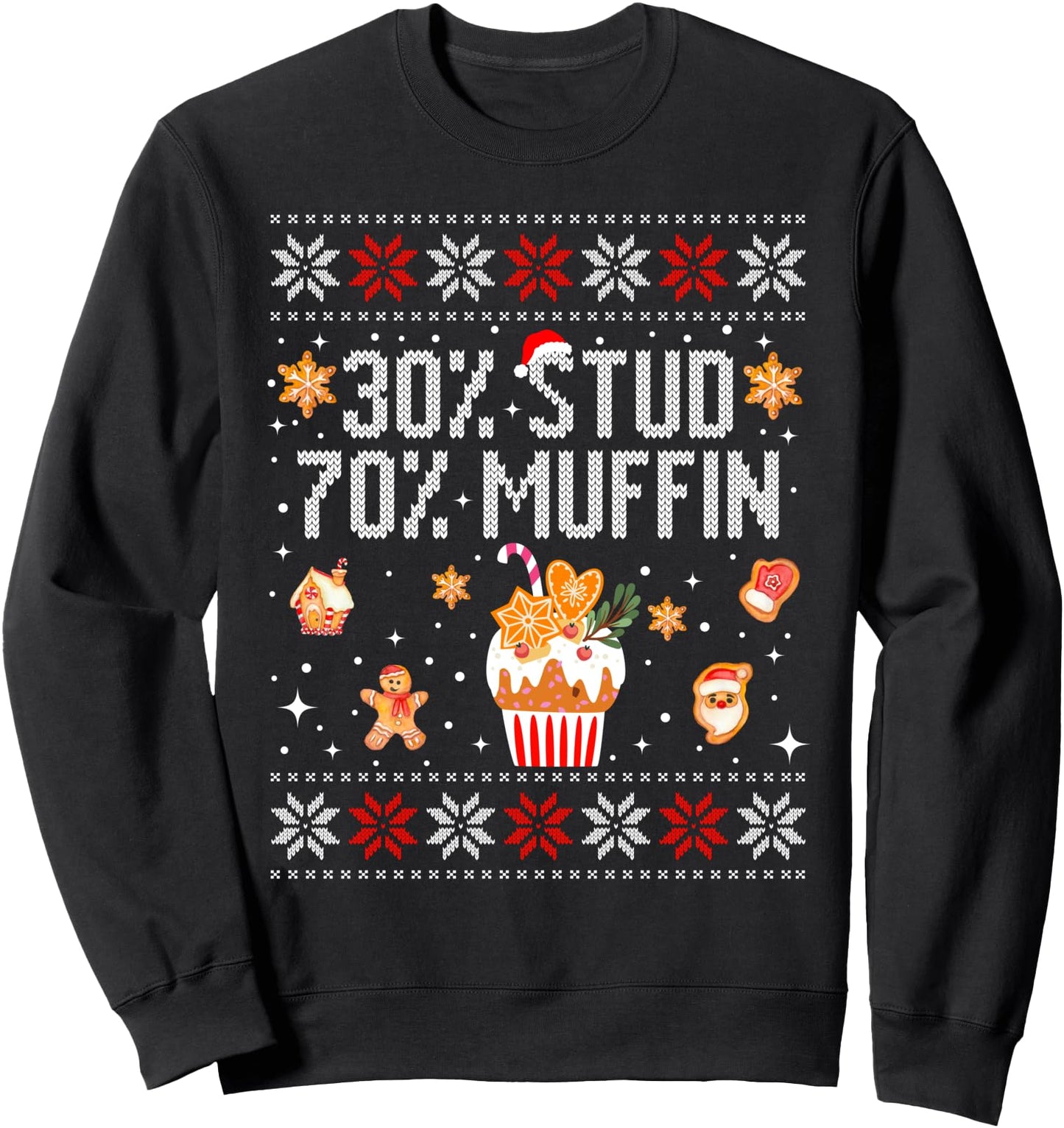 30% Stud 70% Muffin Ugly Christmas Funny Xmas Pajamas Sweatshirt