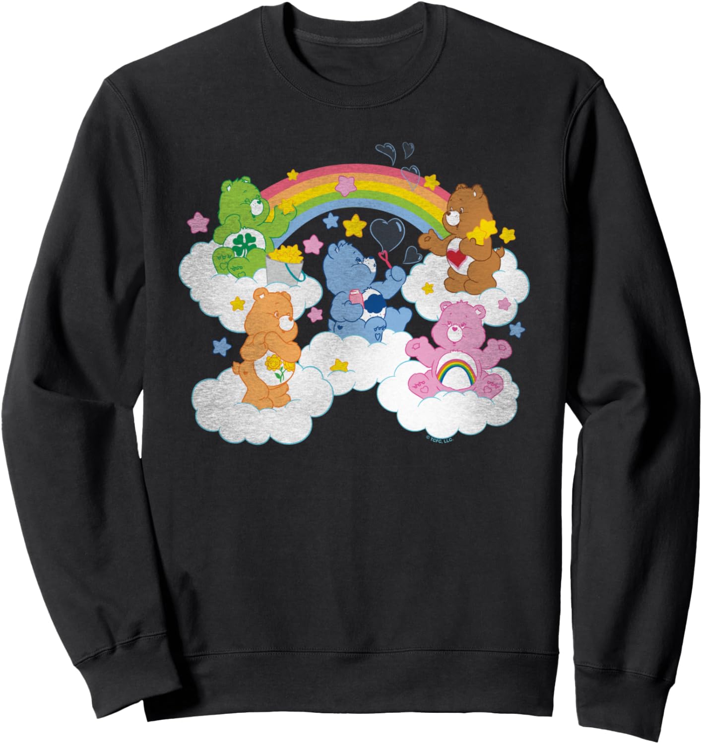 Care Bears Rainbows Bears Clouds Hearts and Stars Sweatshirt
