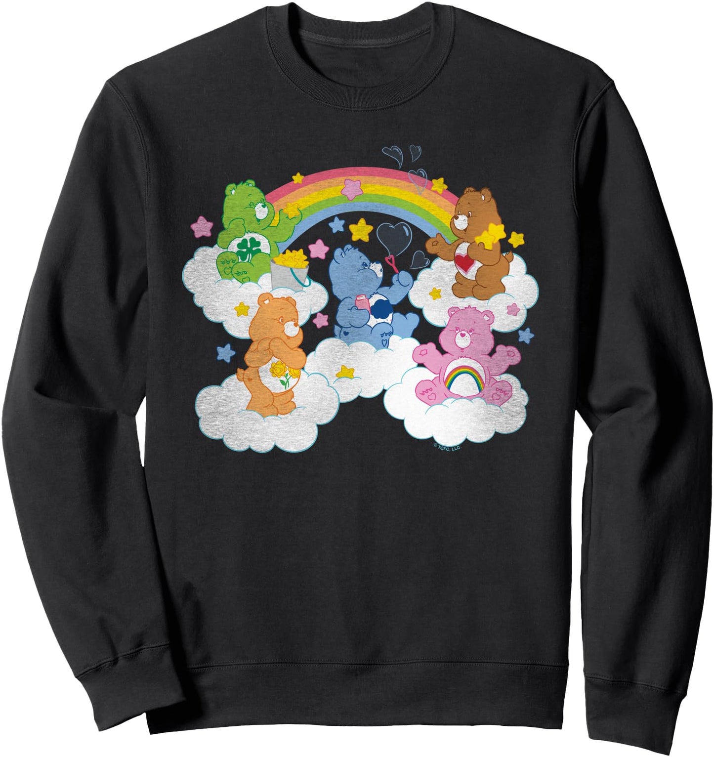 Care Bears Rainbows Bears Clouds Hearts and Stars Sweatshirt