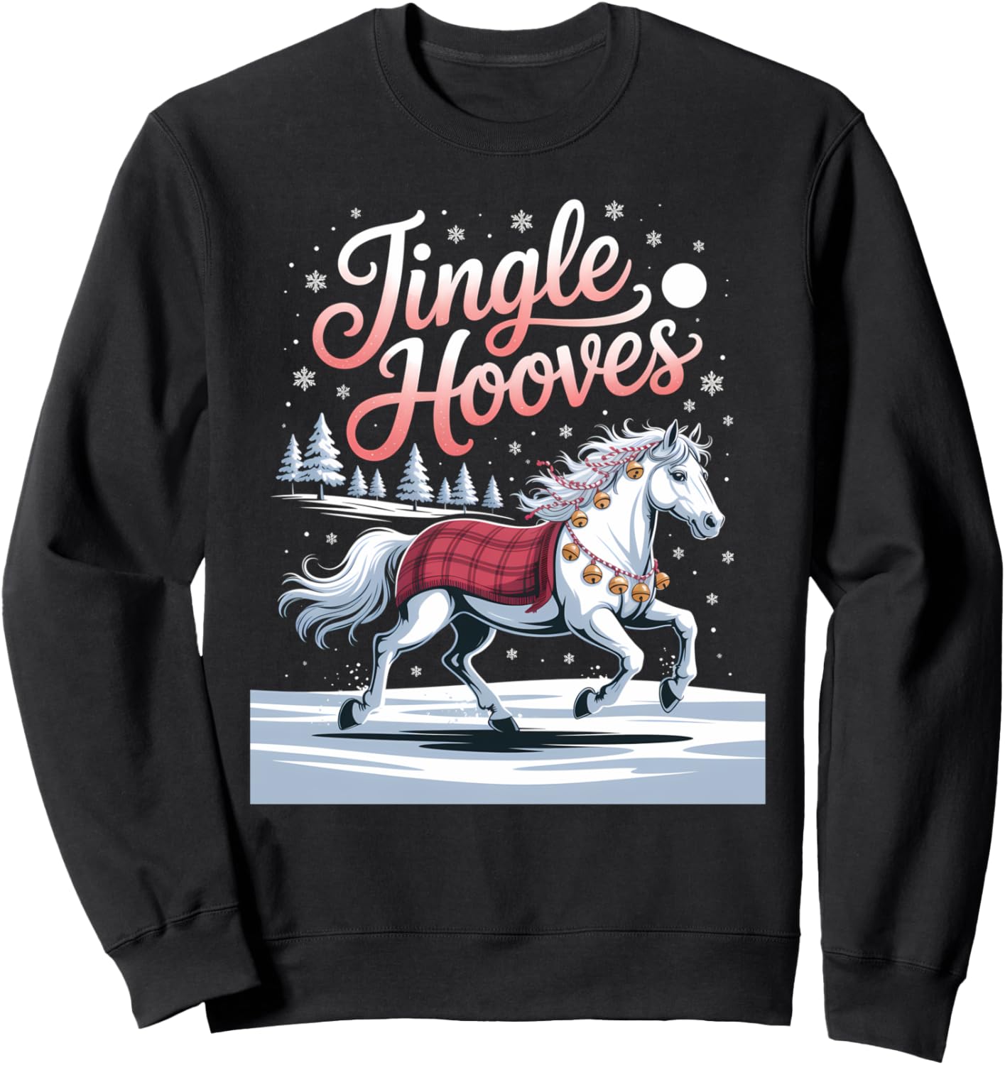 Jingle Hooves Winter Horse Christmas Holiday Scene Sweatshirt