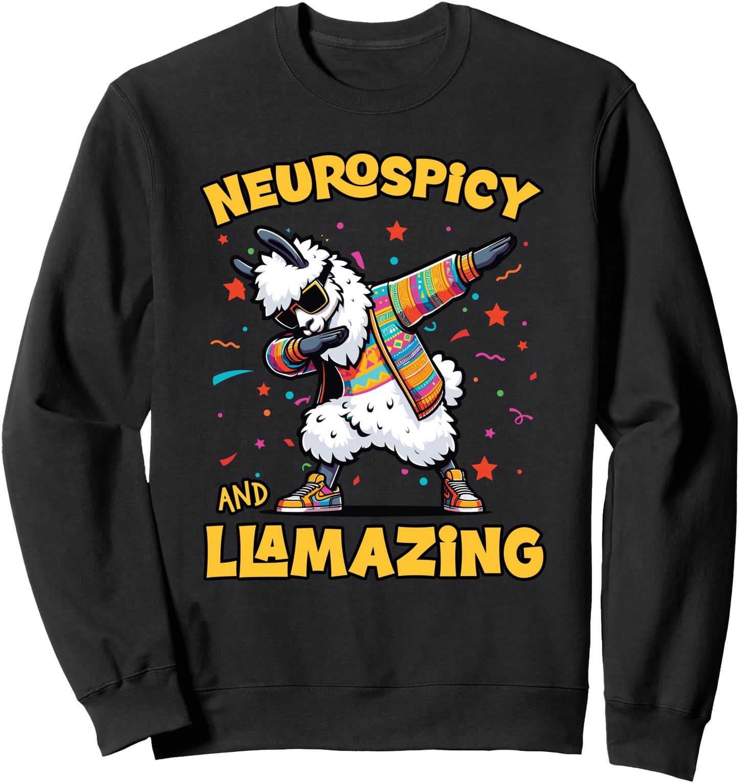 Funny Autism Llama Neurospicy and Llamazing Sweatshirt