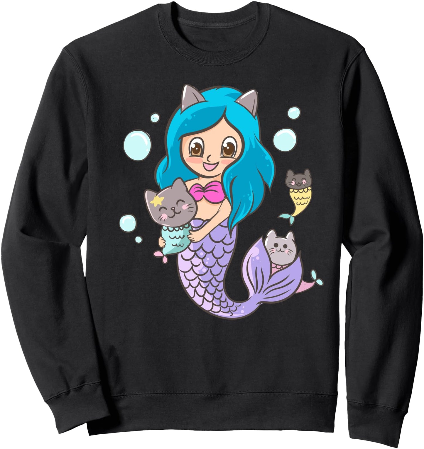 Cute Kawaii Anime - Mermaid Kitten Cats - Japanese Sweatshirt