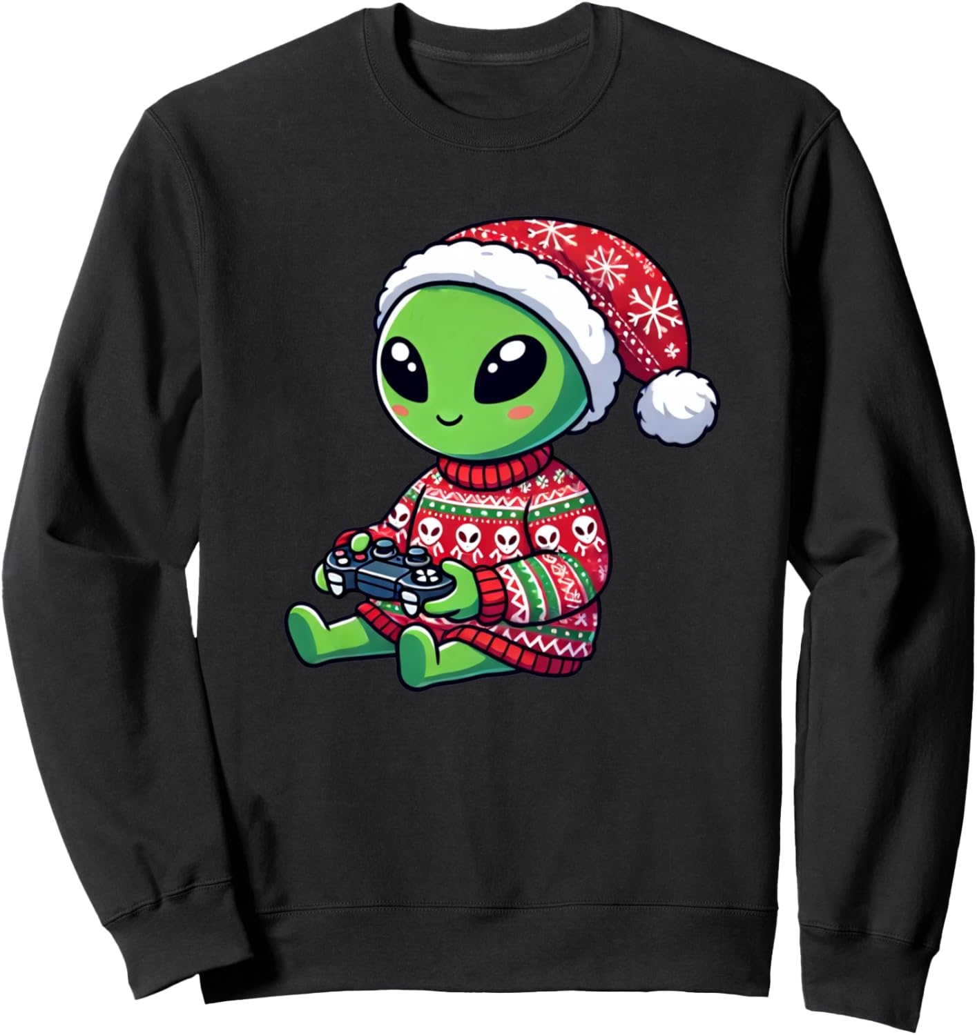 Christmas Gamer Alien Video Games Gaming Ugly Christmas Sweatshirt
