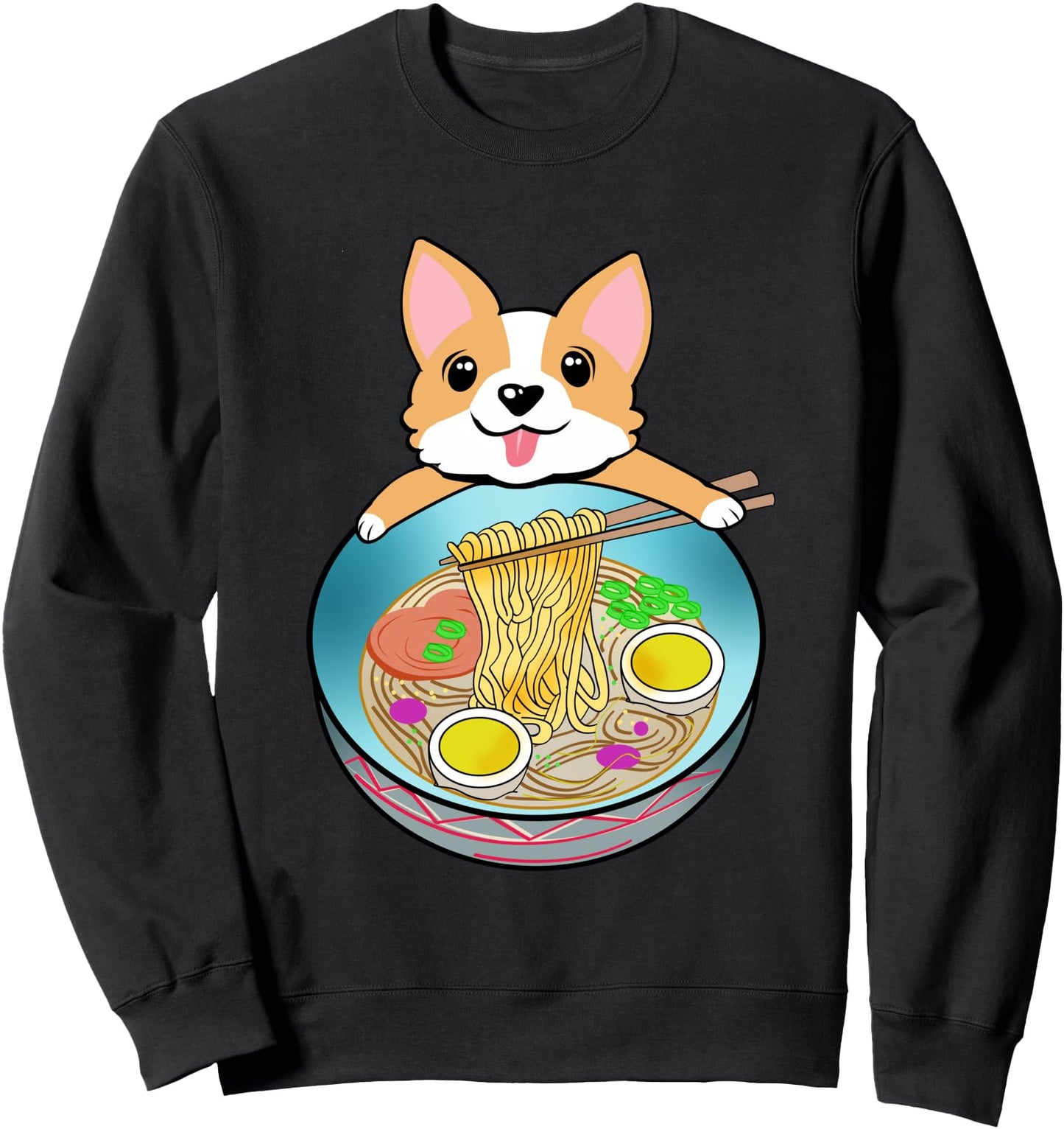Ramen Noodles Corgi Dog Lover Kawaii Japanese Anime Gift Sweatshirt
