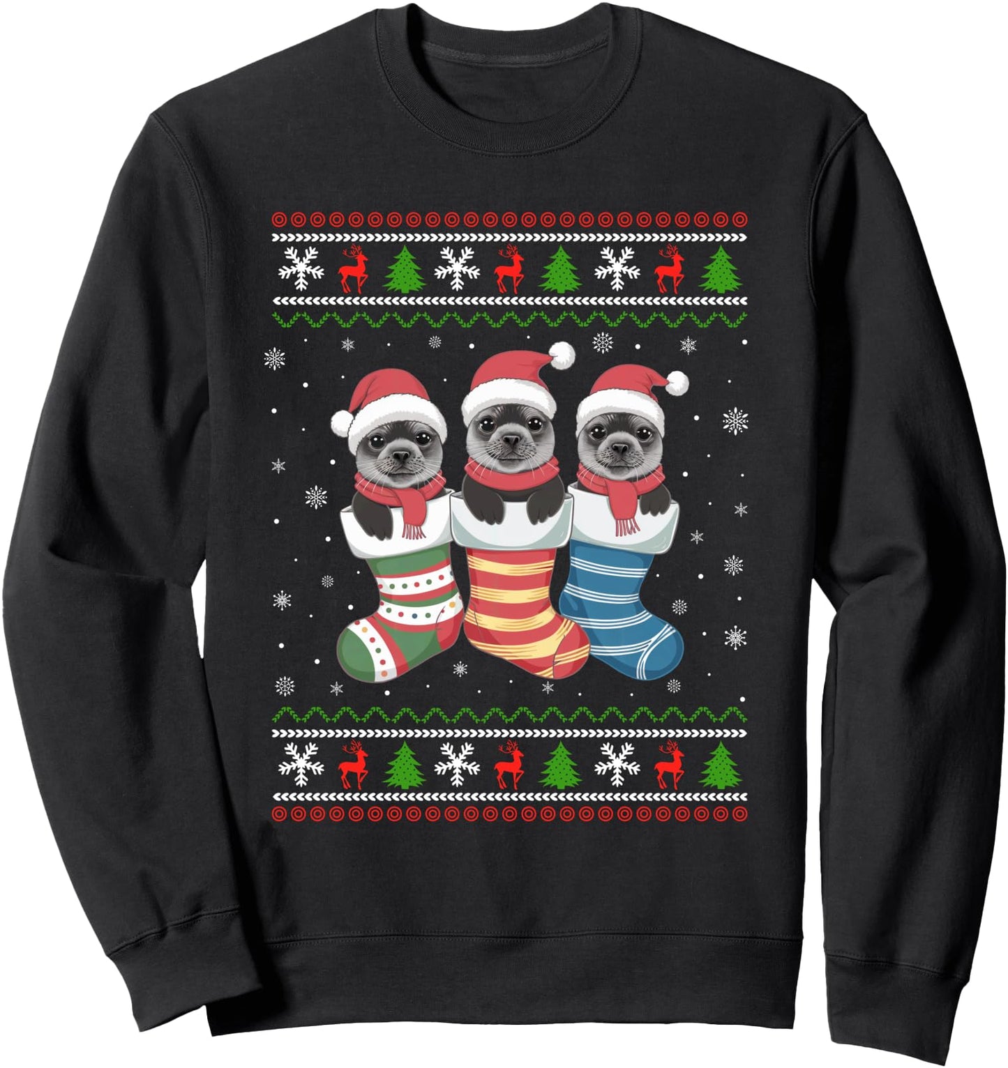 Ugly Xmas Sweater Seal In Christmas Socks Sweatshirt
