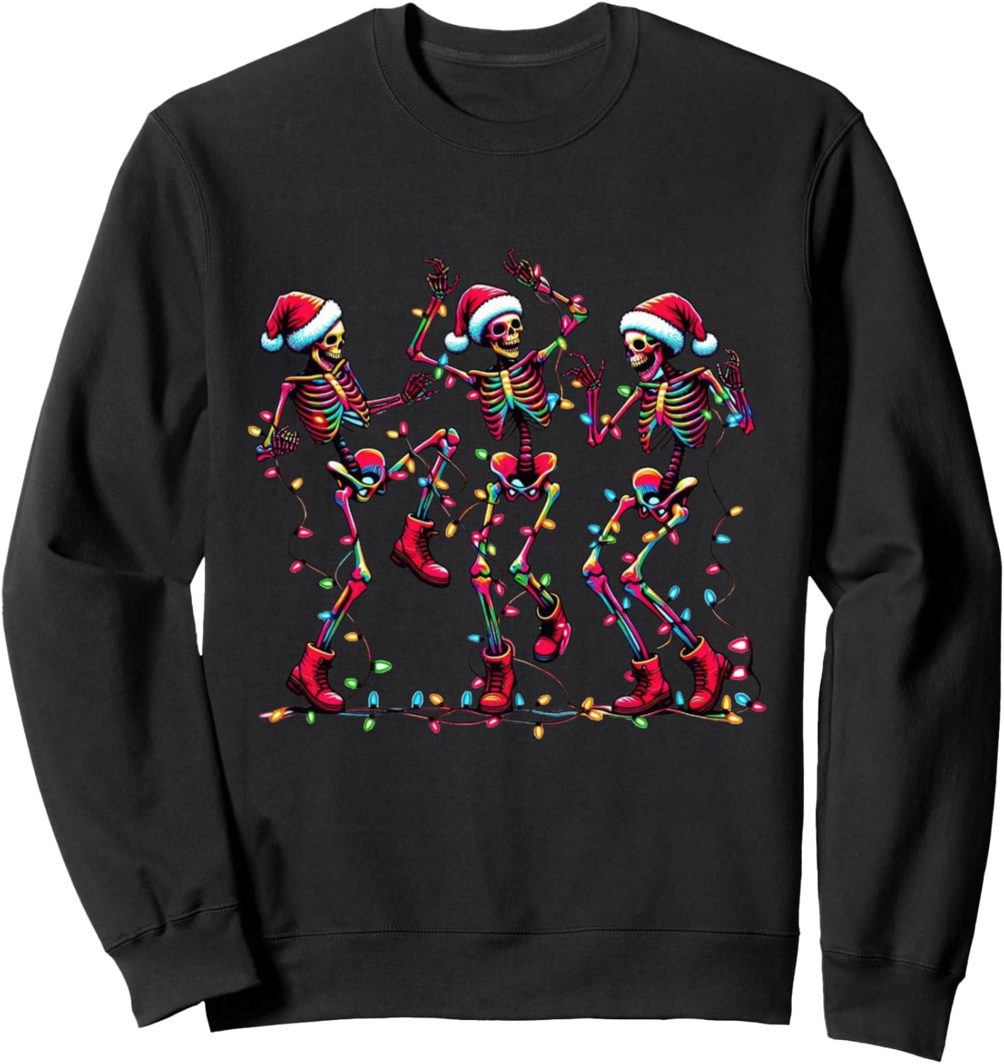 Skeleton Dancing Christmas Lights Merry Christmas Sweatshirt