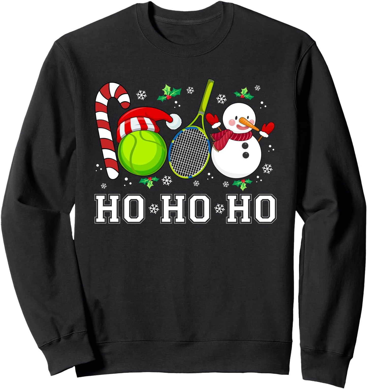 Ho Ho Ho Ugly Christmas Pajama Tennis Player For Women Men Sweatshirt