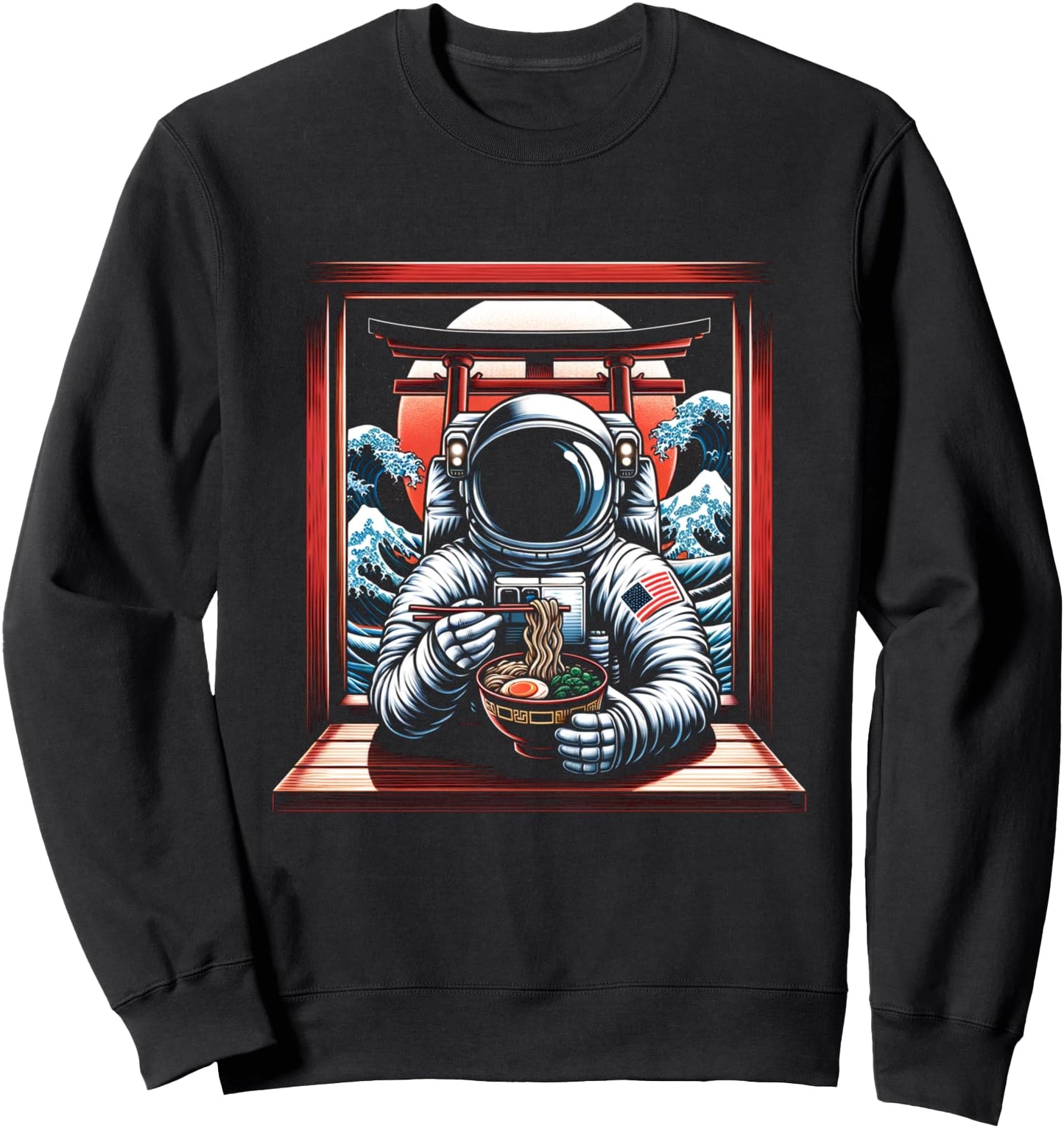 Astronaut Eating Ramen Funny Japanese Foodie Sweatshirt