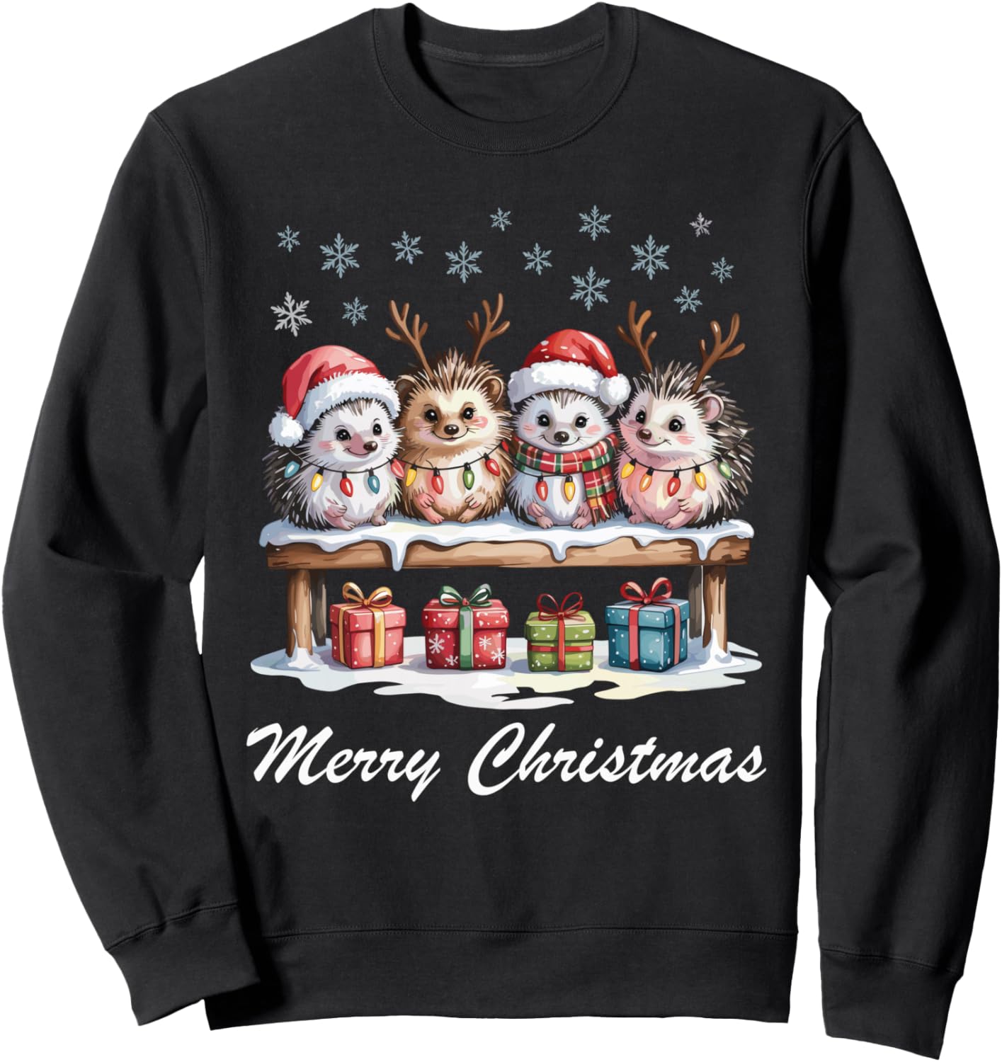 Hedgehog Merry Christmas Cute Animal Lovers Funny Holiday Sweatshirt