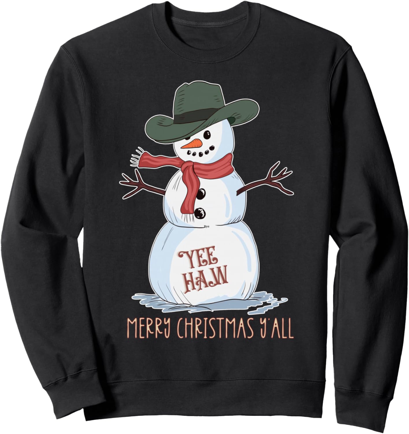 Merry Christmas Yall Snowman Cowboy Cowgirl Howdy Retro Xmas Sweatshirt