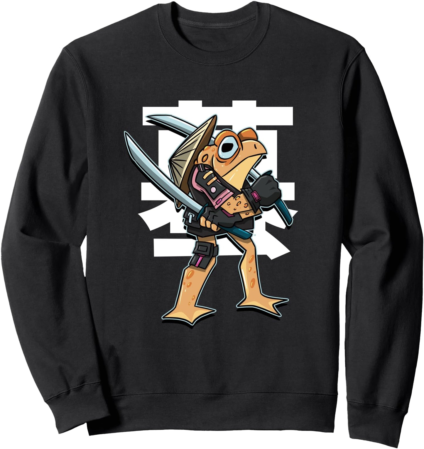 Samurai Toad Bushido Frog Ninja With Japanese Kanji Letters Sweatshirt