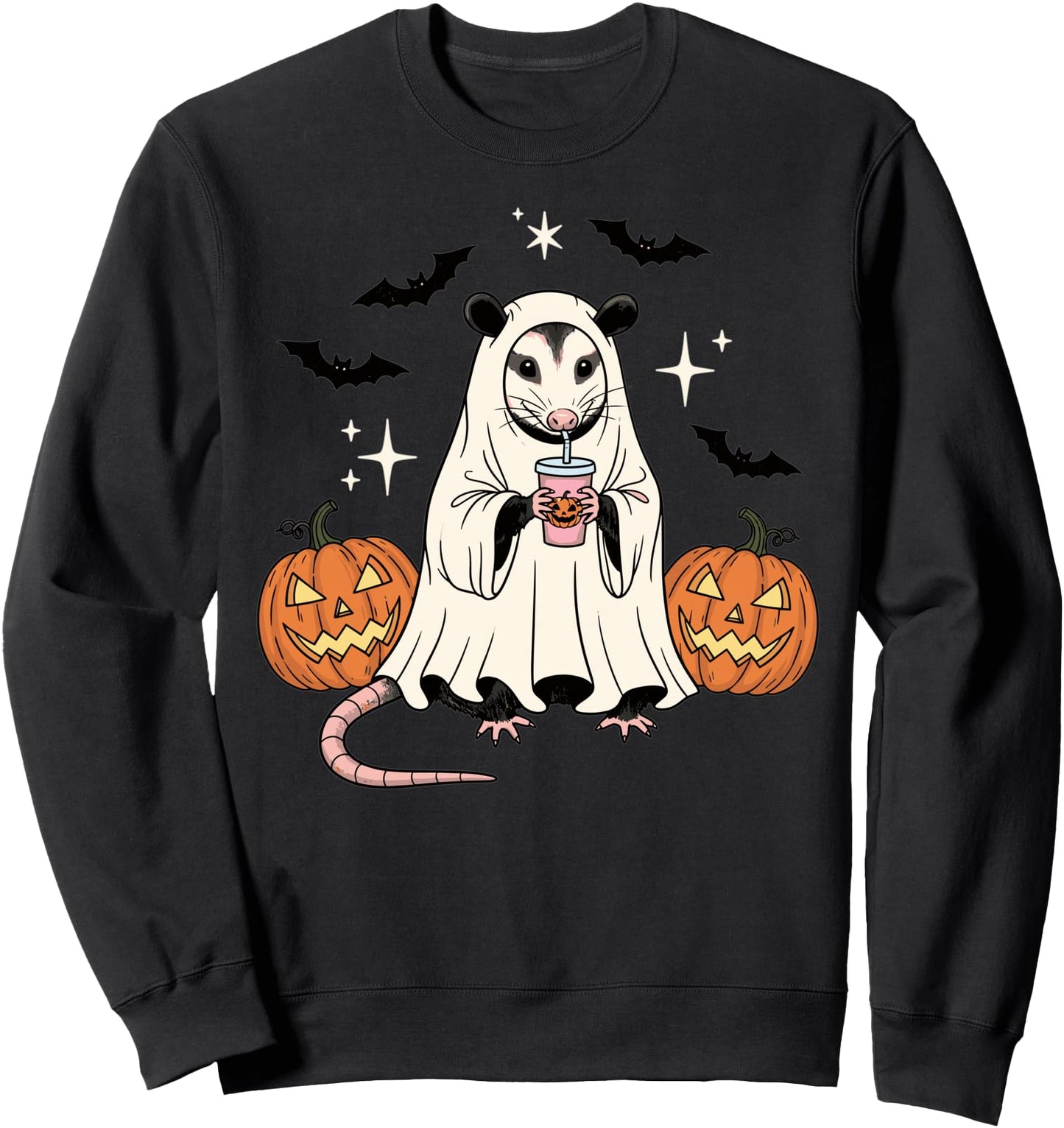 Spooky Possum Ghost Pumpkin Halloween Funny Cute Sweatshirt