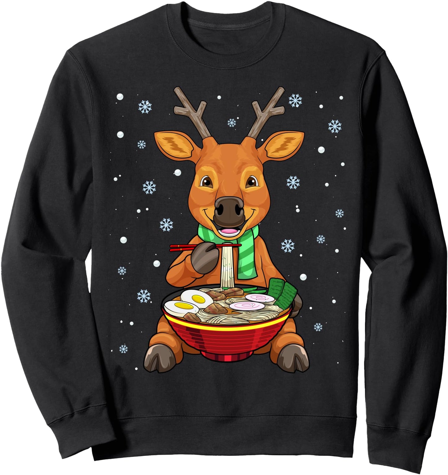 Reindeer Ramen Christmas Noodles Xmas Japanese Food Anime Sweatshirt
