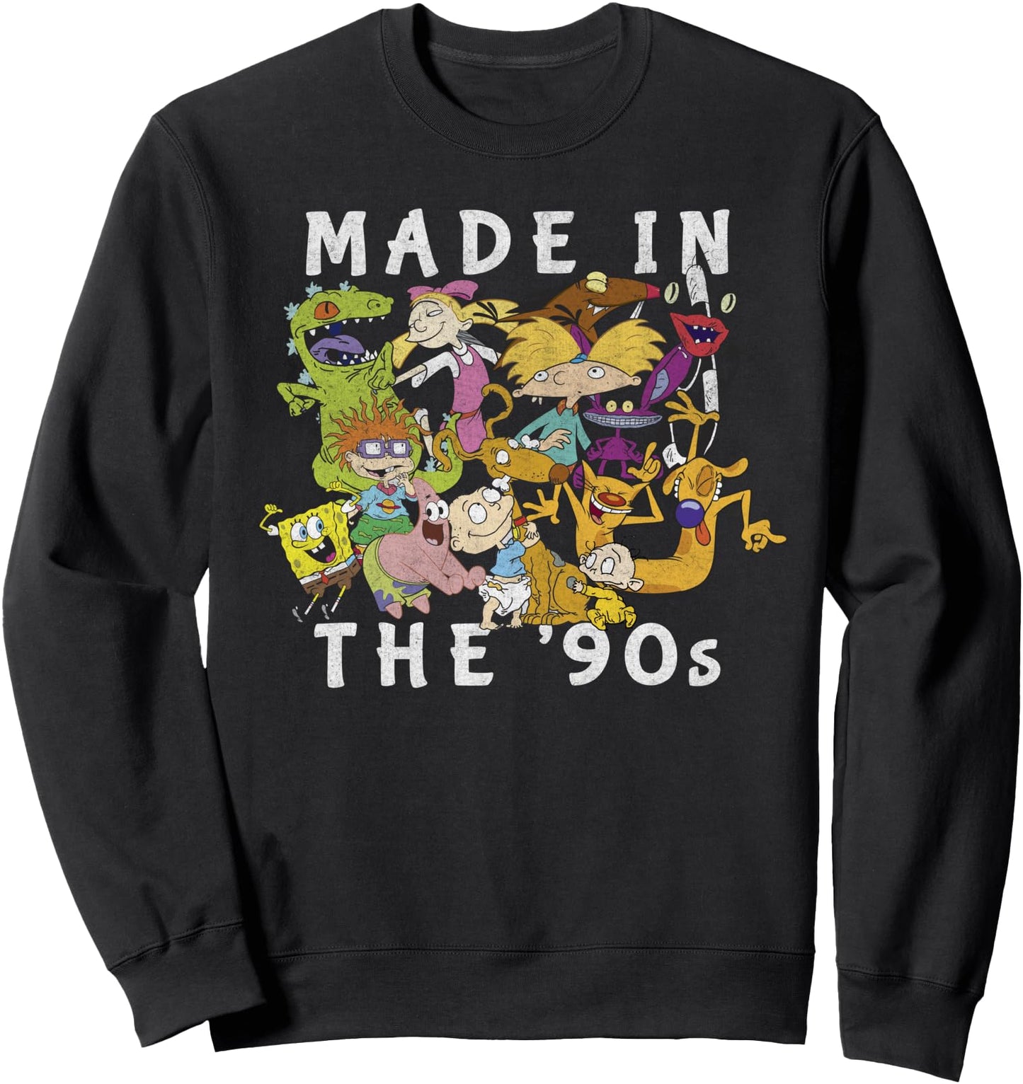 Nickelodeon Made In The 90's Faded Character Collage Sweatshirt