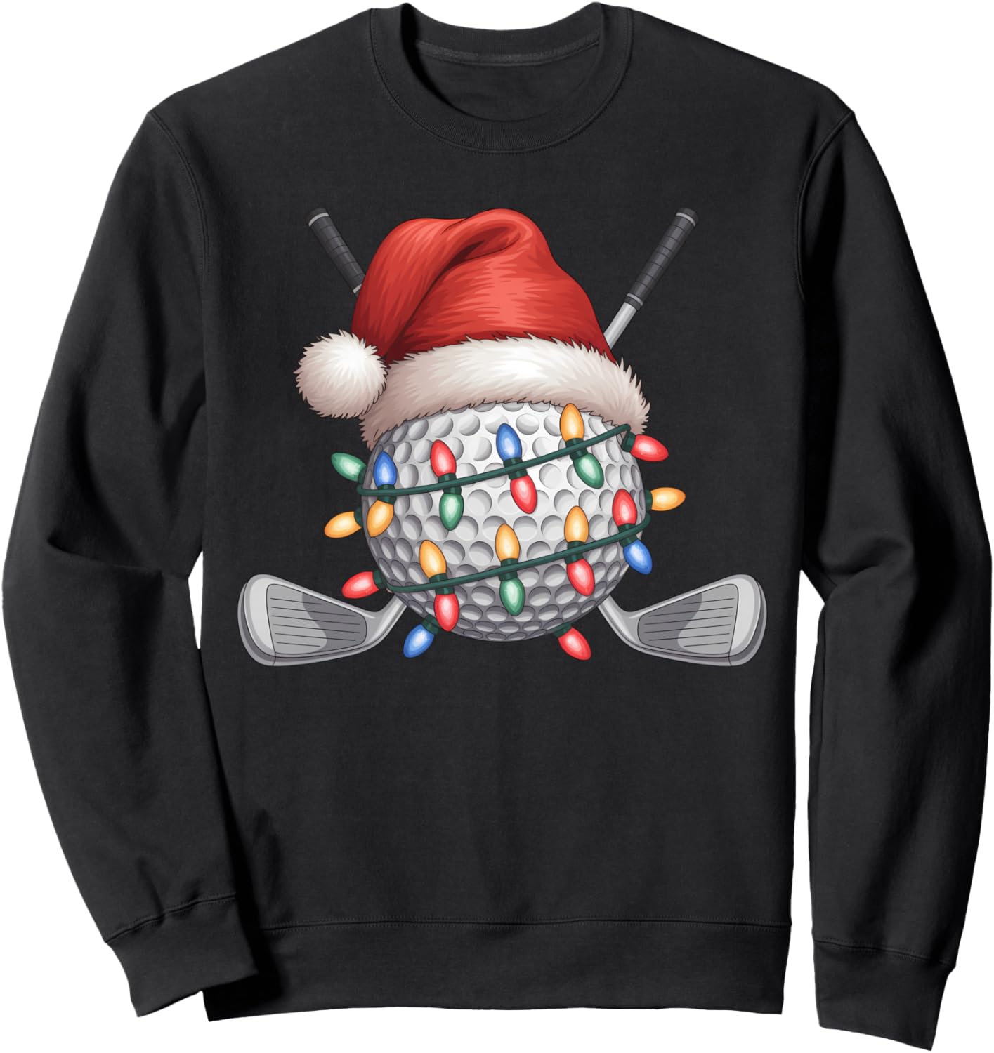Golf Ball Santa Hat Men Women Kids Christmas Golfing Xmas Sweatshirt