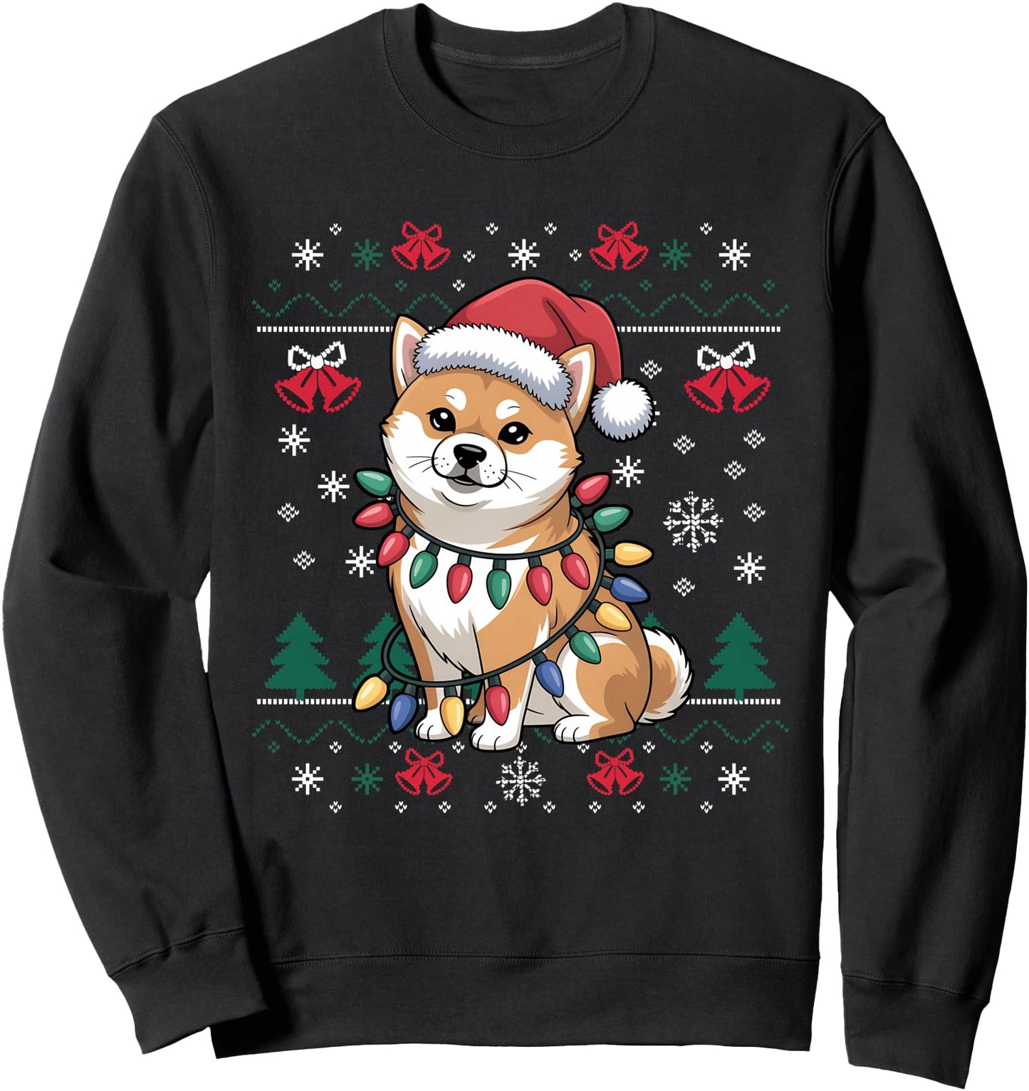Cute Santa Shiba Inu Ugly Sweater Christmas Dog Lover Xmas Sweatshirt