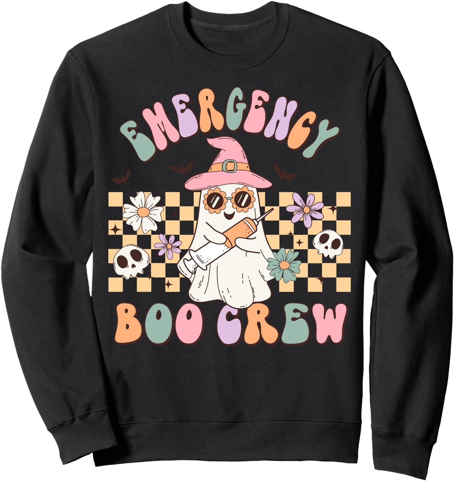 Emergency Nurse Boo Crew Ghost ER Nurse Halloween Sweatshirt