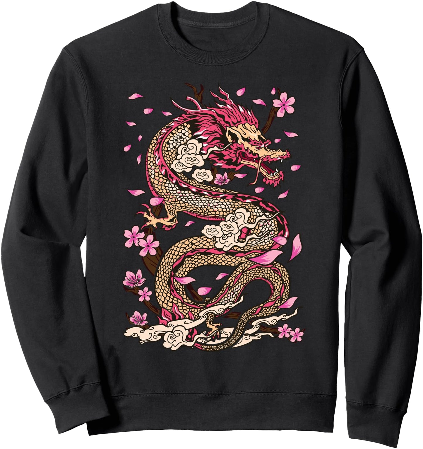 Dragon Japanese Mythology Sakura Japanese Dragon Sweatshirt