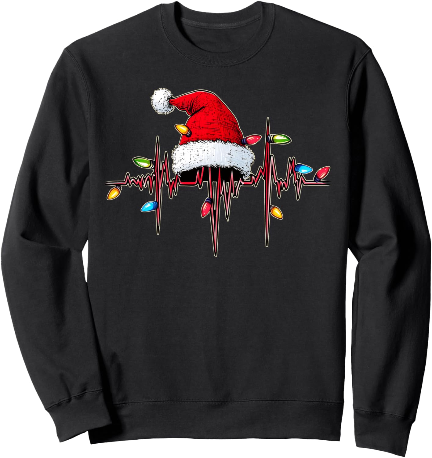 Cardiac Nurse Heartbeat Cardiology CNS Christmas Hat Xmas Sweatshirt