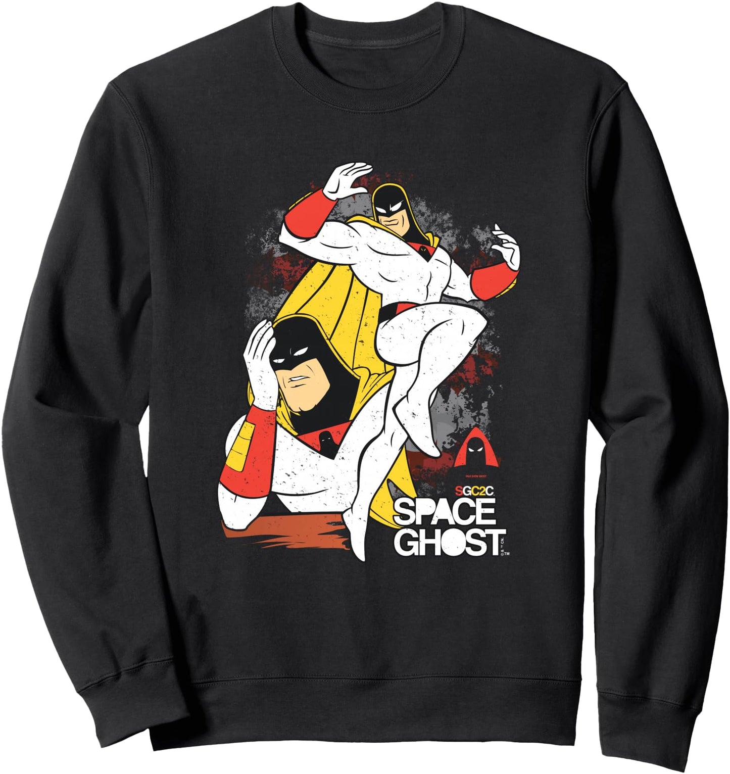 Space Ghost Coast to Coast Vintage Faded Superhero Pose Sweatshirt