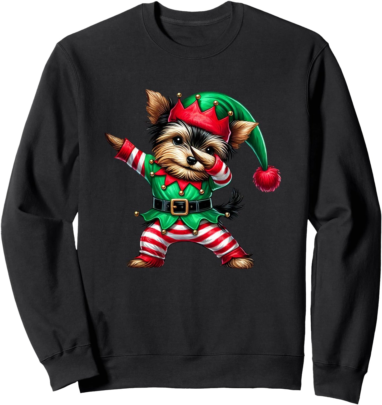 Christmas Yorkie Elf Funny Yorkshire Terrier Lover Sweatshirt