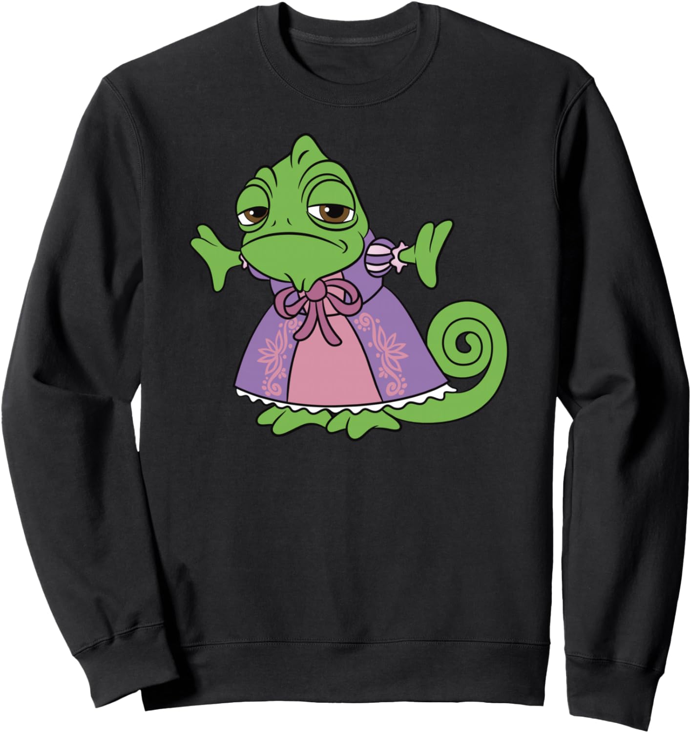 Disney Tangled Cute Pascal Dressed Up Big Chest Portrait Sweatshirt