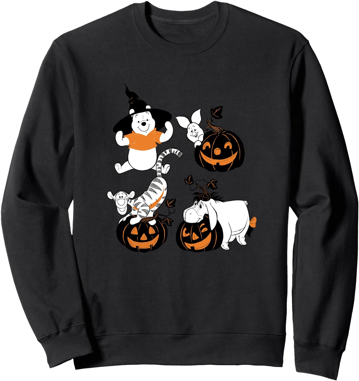 Disney Winnie The Pooh Halloween Characters With Pumpkins Sweatshirt
